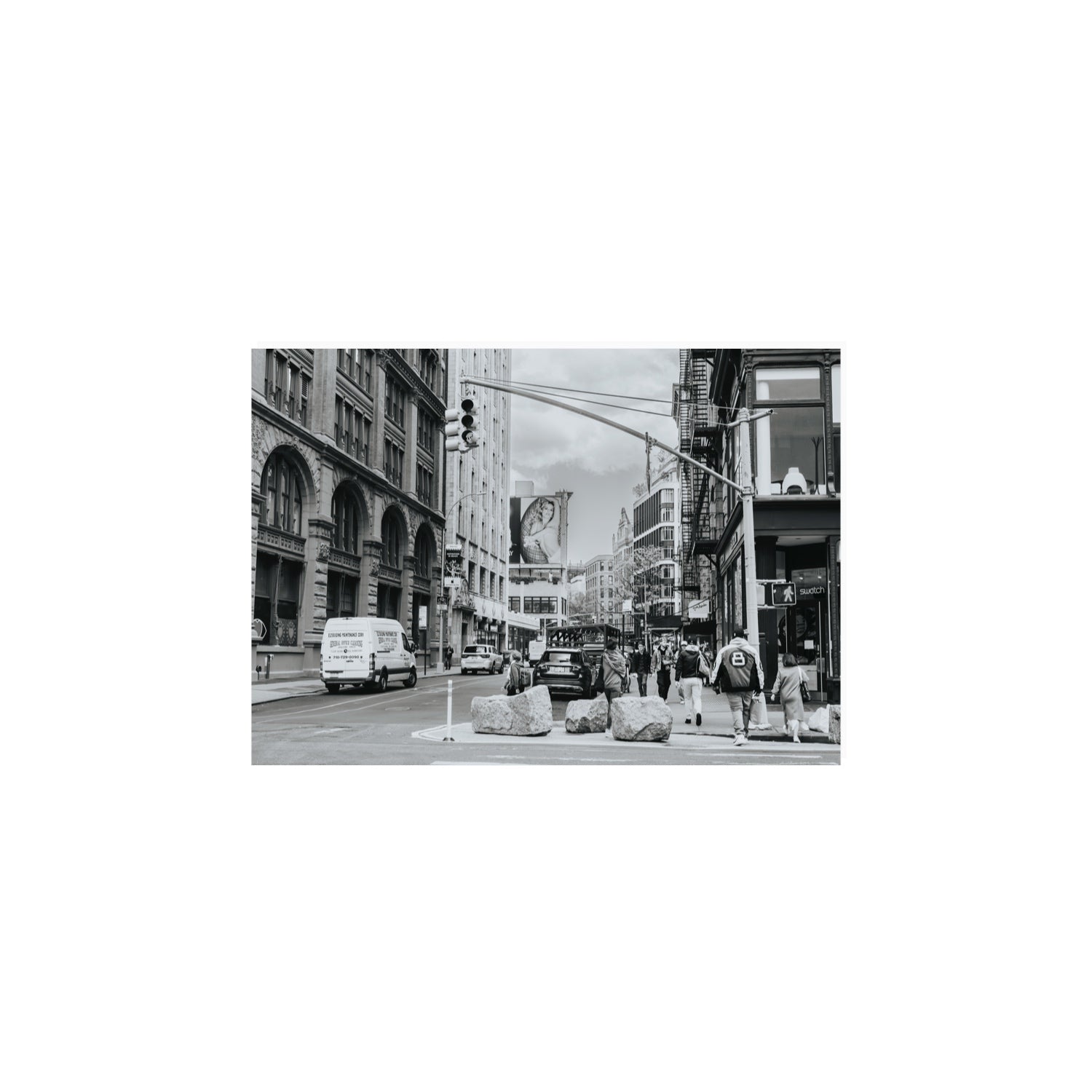 Inkwell Metropolis New York NYC Black & White wall art A4, 29.7 x 21 cm unframed fine art canvas