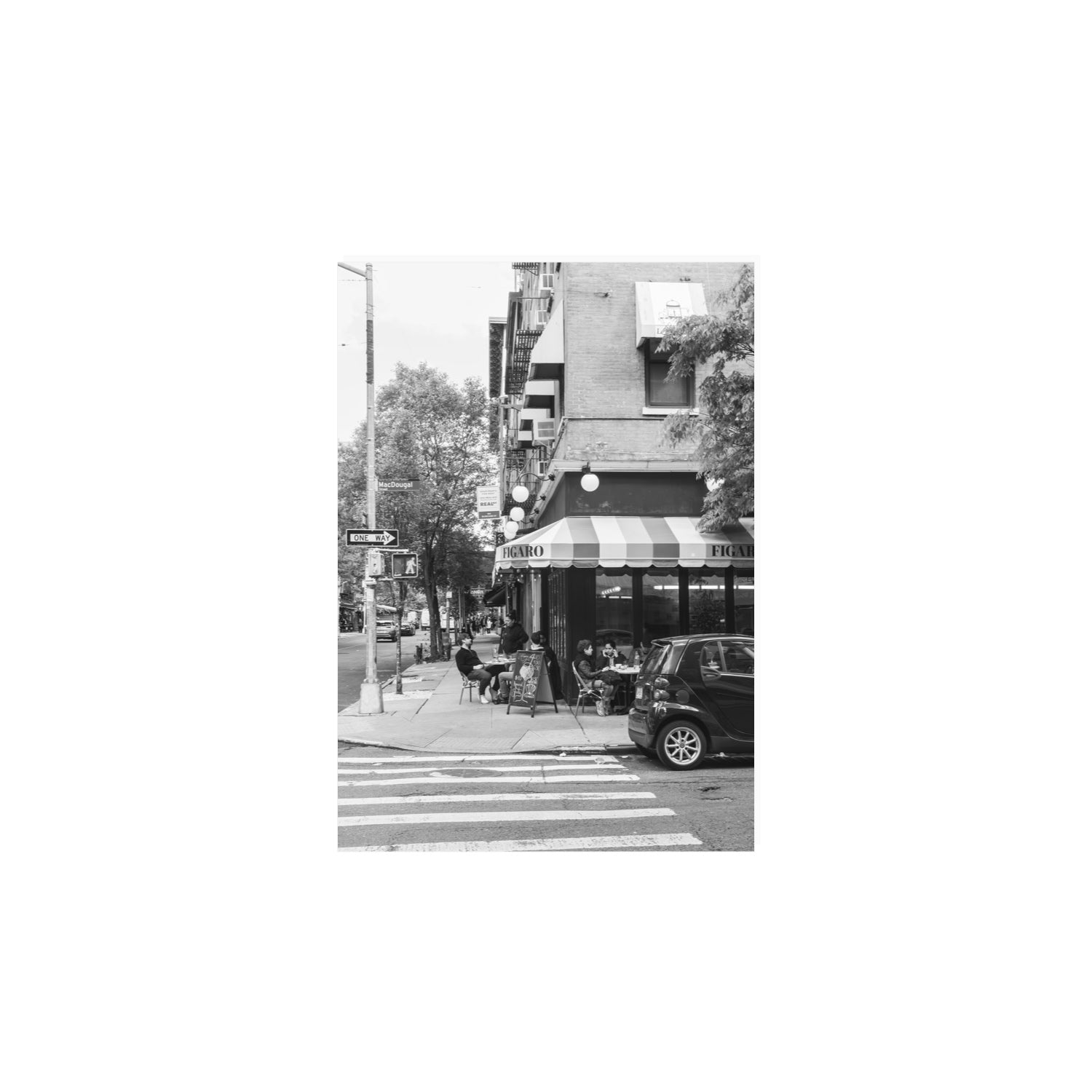 Figaro New York NYC Black & White wall art A4, 29.7 x 21 cm unframed fine art canvas