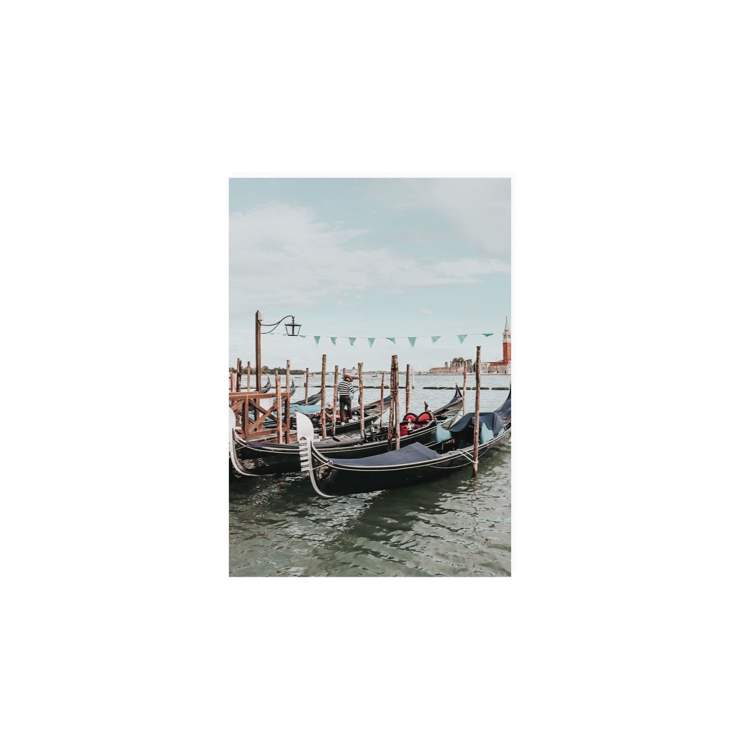 The Gondolier Venice Gondola Italian wall art A4, 29.7 x 21 cm unframed fine art canvas