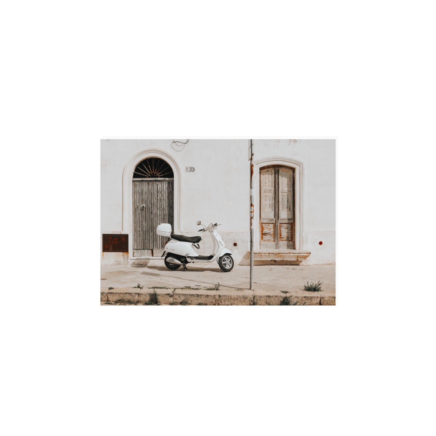 Vespa Nostalgia Puglia Italian wall art A4, 29.7 x 21 cm unframed fine art canvas