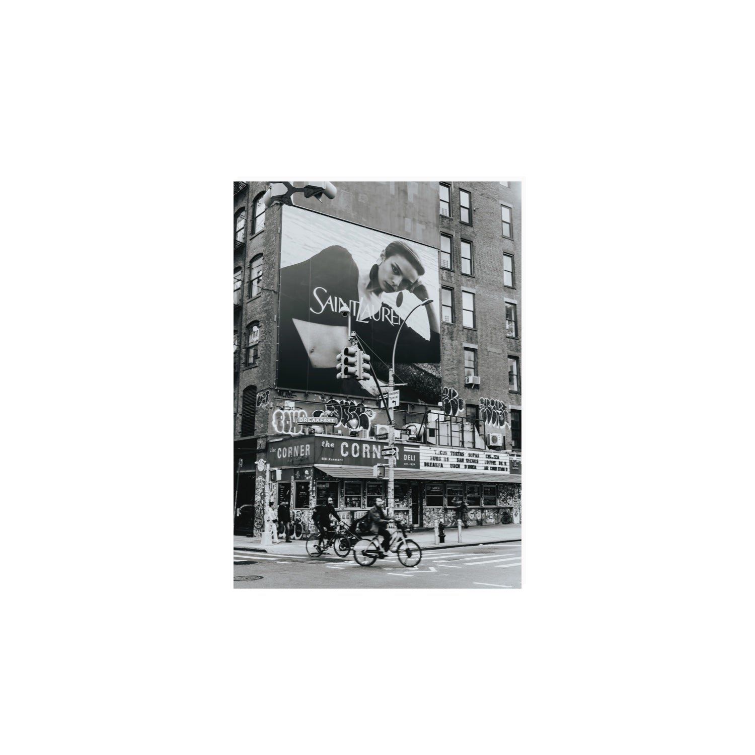 Runway To Rooftops New York NYC Black & White wall art A4, 29.7 x 21 cm unframed fine art canvas
