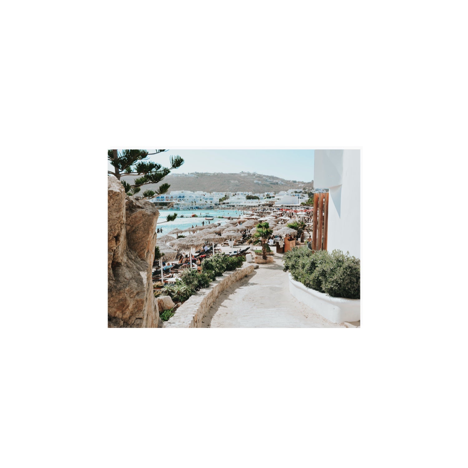 Kalimera Mykonos Greek island wall art A4, 29.7 x 21 cm unframed fine art canvas