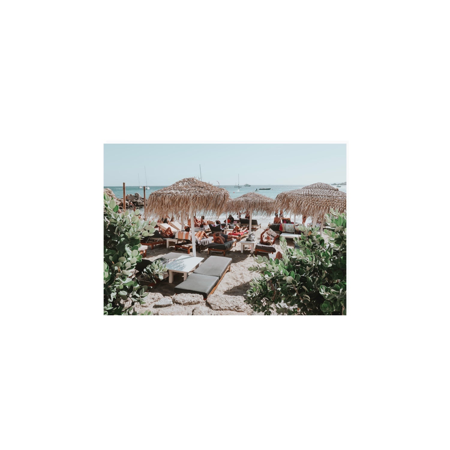 Greek Haven Mykonos Greek island coastal wall art A4, 29.7 x 21 cm unframed fine art canvas