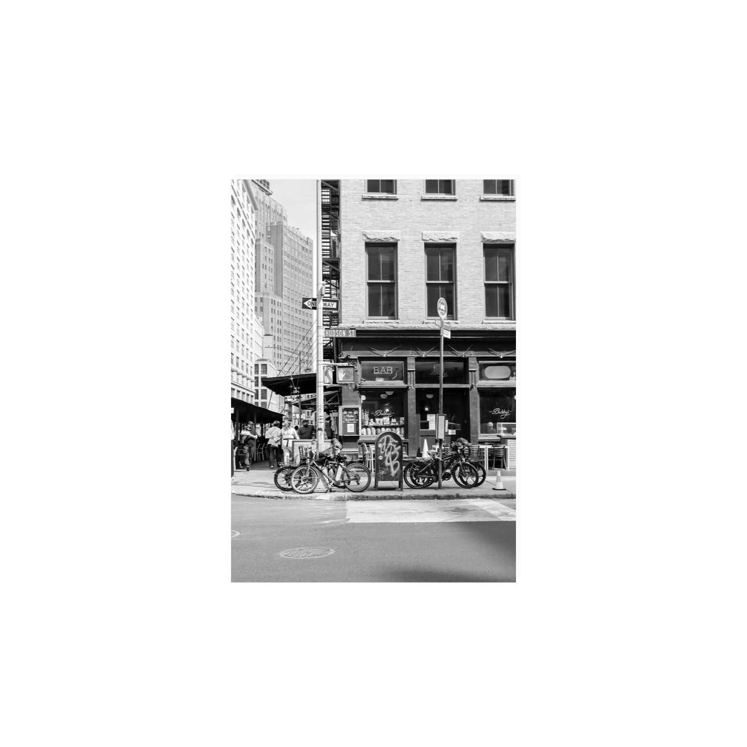 Bites Of The Big Apple New York NYC Black & White wall art A4, 29.7 x 21 cm unframed fine art canvas