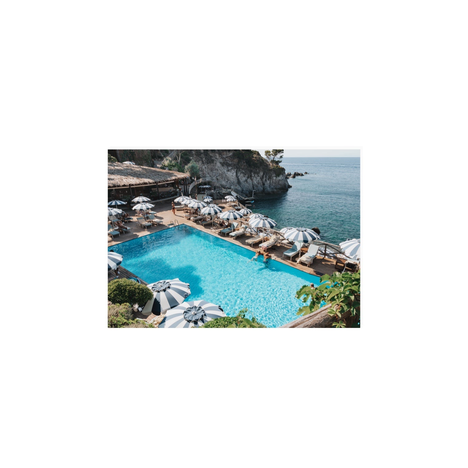 Oceanview Ischia Italian coastal wall art A4, 29.7 x 21 cm unframed fine art canvas