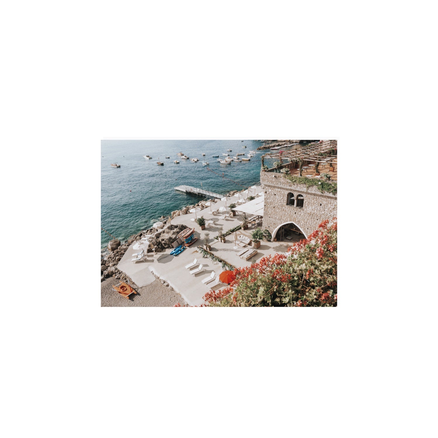 Floral Fortress fine art print, Amalfi, Italy, A4 · 29.7 x 21 cm, Unframed, Fine Art Canvas