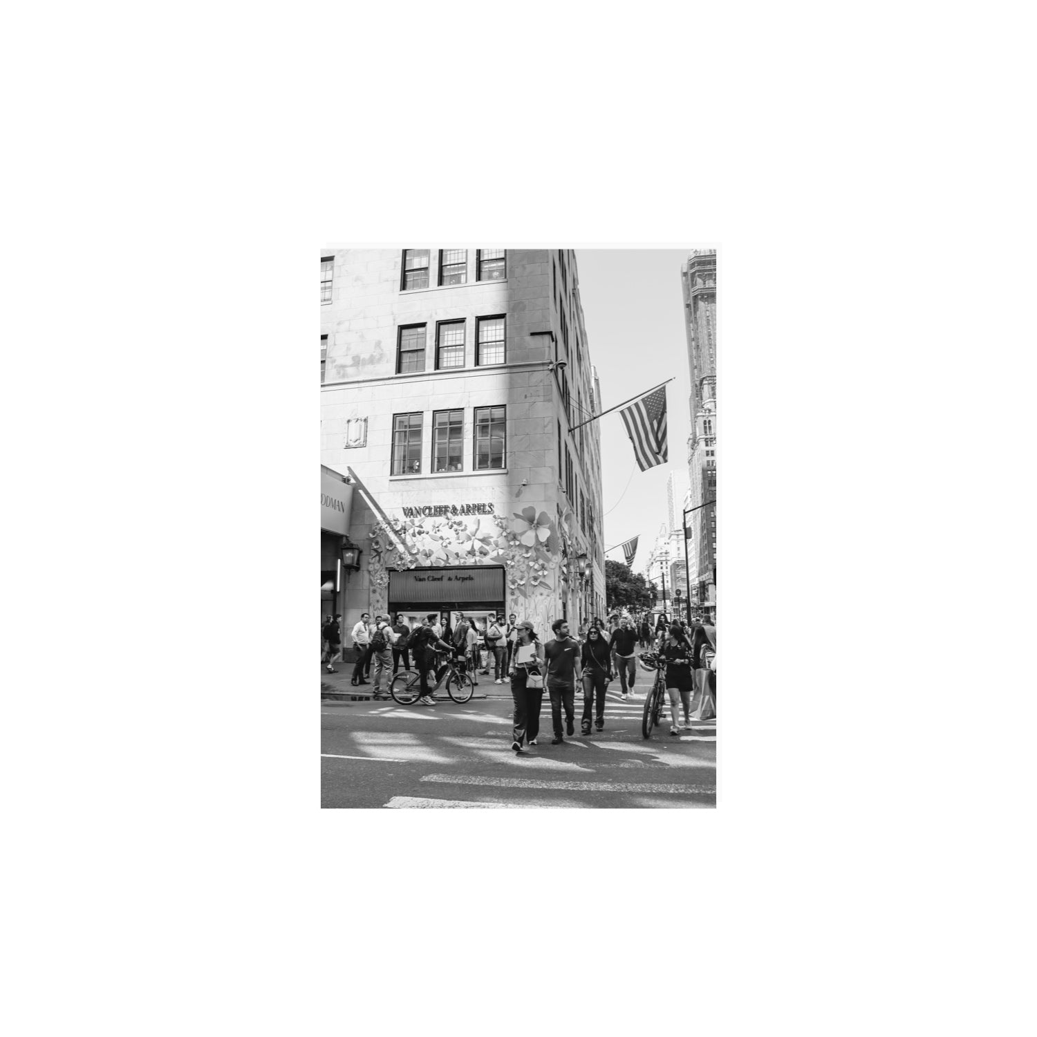 Sidewalk Shuffle New York NYC Black & White wall art A4, 29.7 x 21 cm unframed fine art canvas