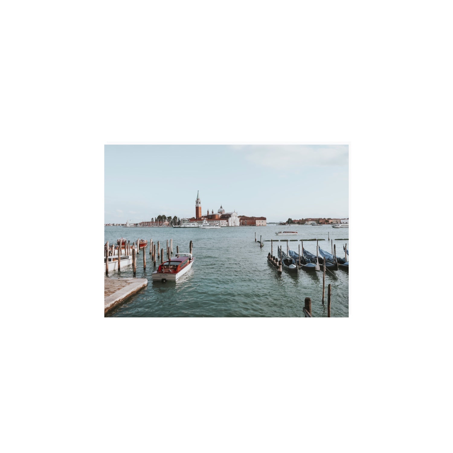 Venetian Waterscape Venice Italian art print A4, 29.7 x 21 cm unframed fine art canvas
