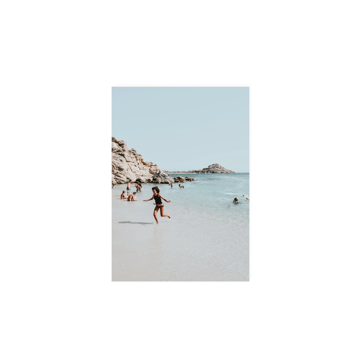 Skipping Angel Mykonos Greek island decor wall art A4, 29.7 x 21 cm unframed fine art canvas