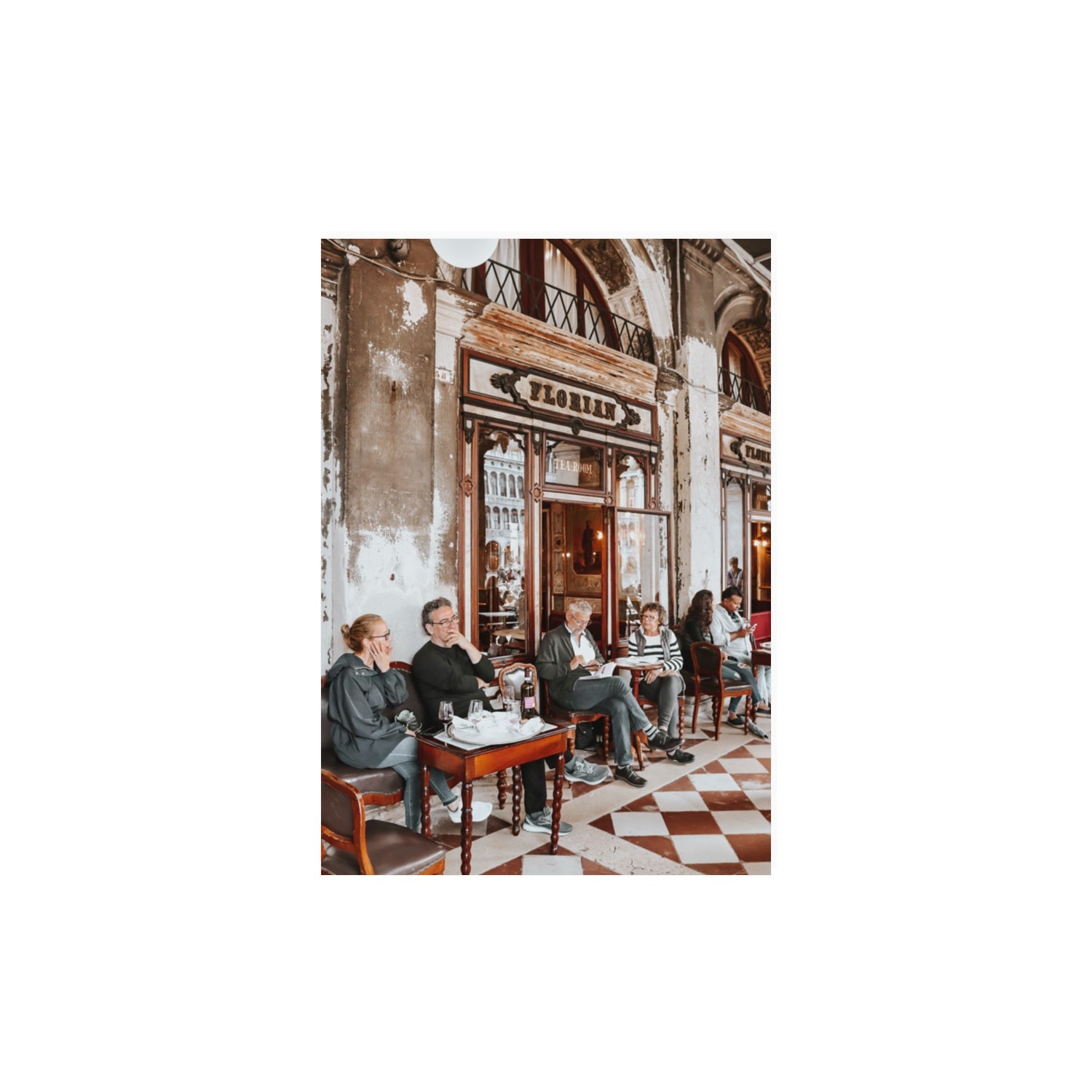 Tea Room Venice Italian wall art A3, 42 x 29.7 cm unframed fine art canvas