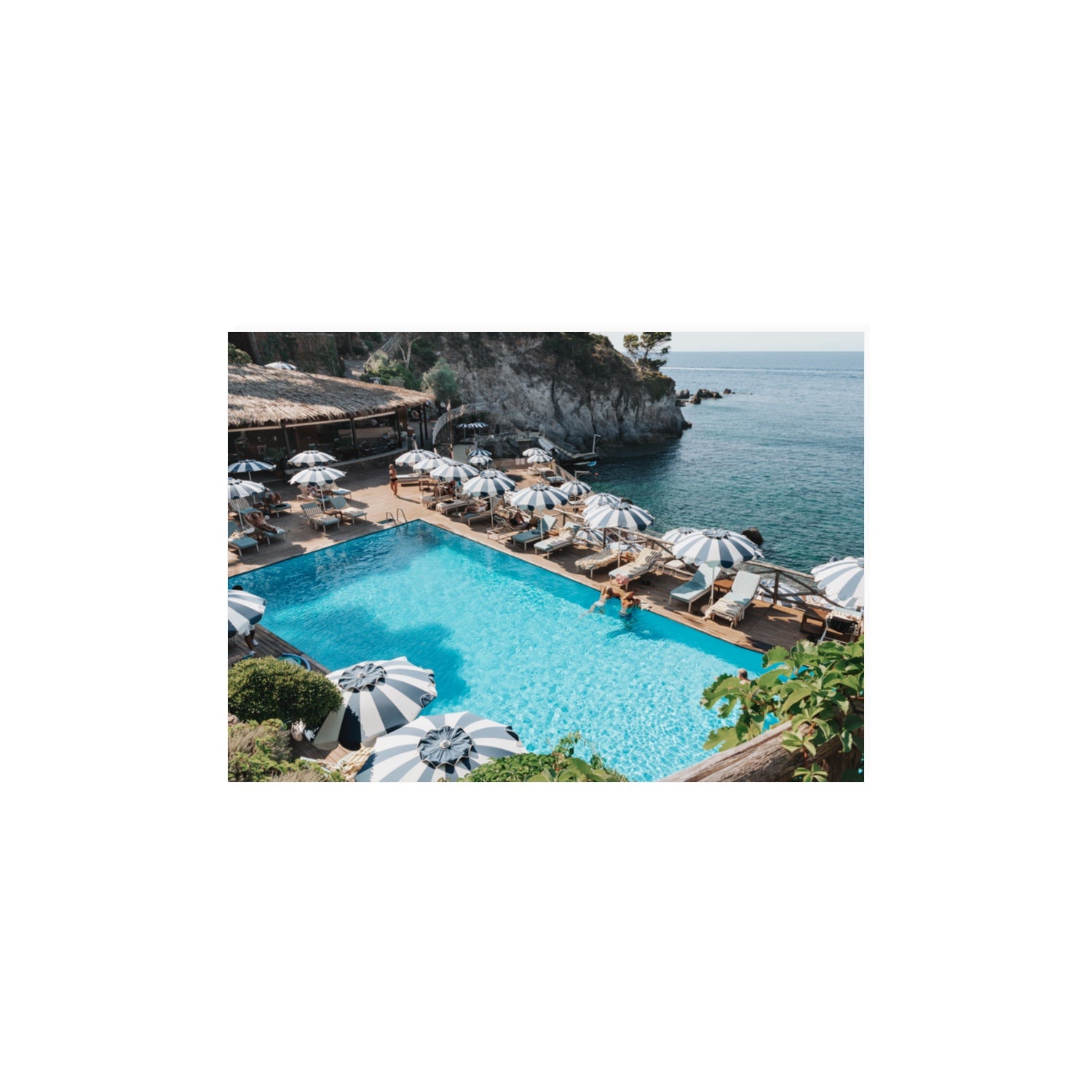 Oceanview Ischia Italian coastal wall art A3, 42 x 29.7 cm unframed fine art canvas