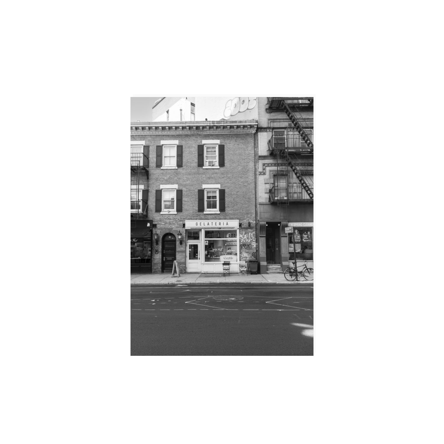 Gelateria New York NYC Black & White wall art A3, 42 x 29.7 cm unframed fine art canvas