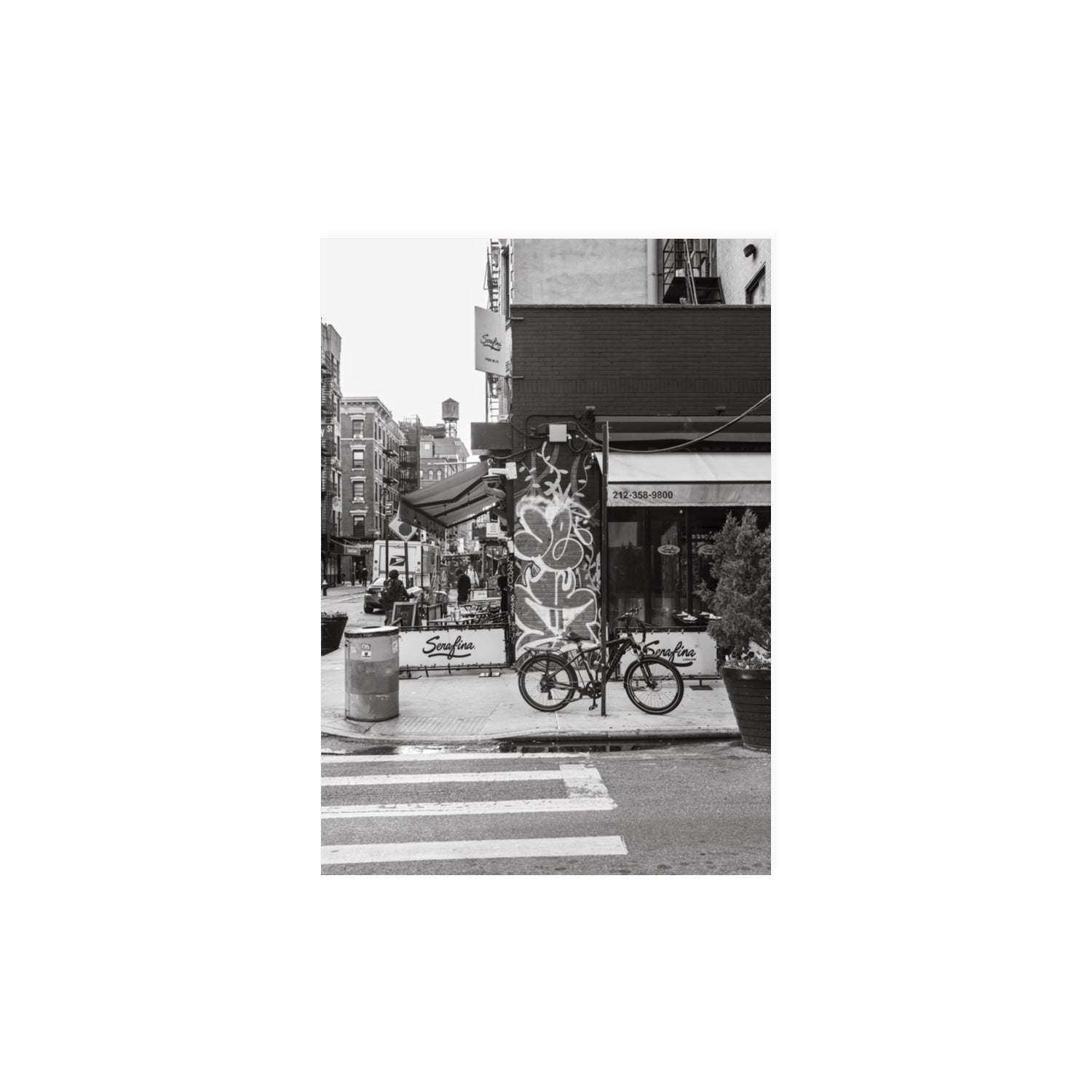 Cafe Canvas New York NYC Black & White wall art A3, 42 x 29.7 cm unframed fine art canvas view 2