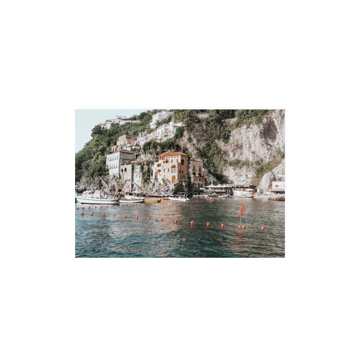 Amalfi Villas fine art print, Amalfi, Italy, coastal scenes artwork, A3 · 42 x 29.7 cm, Unframed, Fine Art Canvas