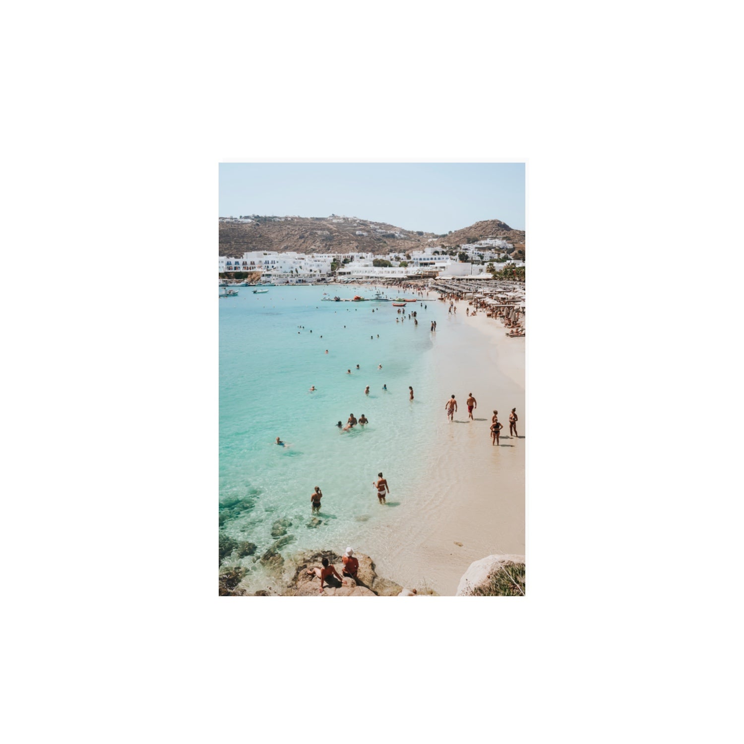 Breathe In The Salty Air Mykonos Greek island wall art A3, 42 x 29.7 cm unframed fine art canvas