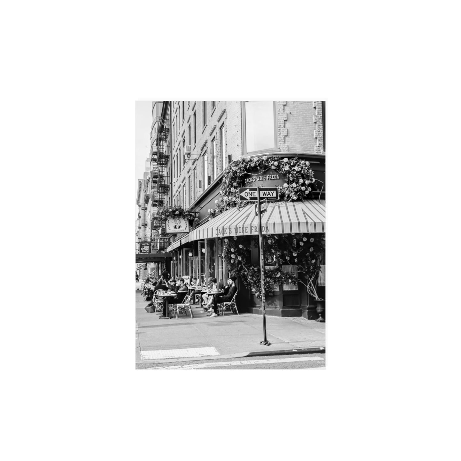 Freda's Feast New York NYC Black & White wall art A3, 42 x 29.7 cm unframed fine art canvas