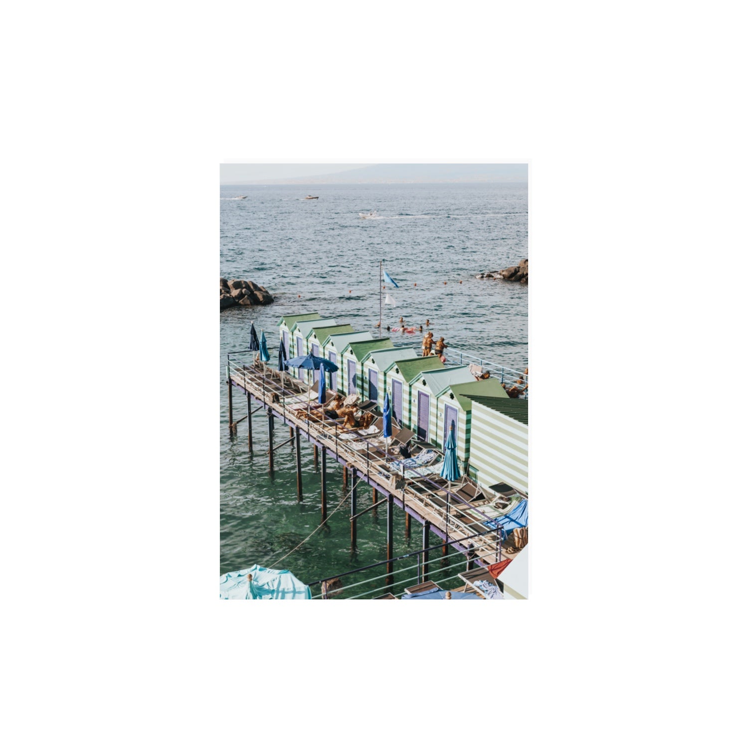 Cabine da Spiaggia fine art print, Sorrento, Italy, A3 · 42 x 29.7 cm, Unframed, Fine Art Canvas