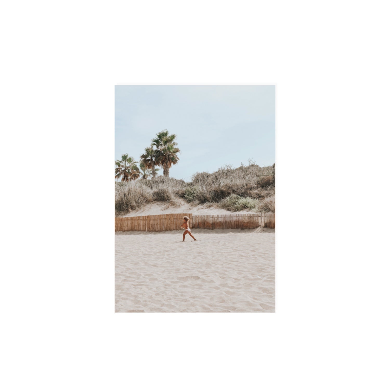 Joyful Sprint Puglia beach coastal fine art print A3, 42 x 29.7 cm unframed fine art canvas
