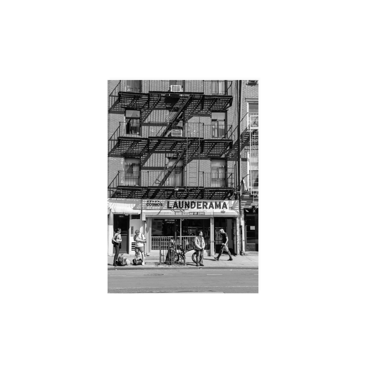Bus Stop New York NYC Black & White wall art A3, 42 x 29.7 cm unframed fine art canvas