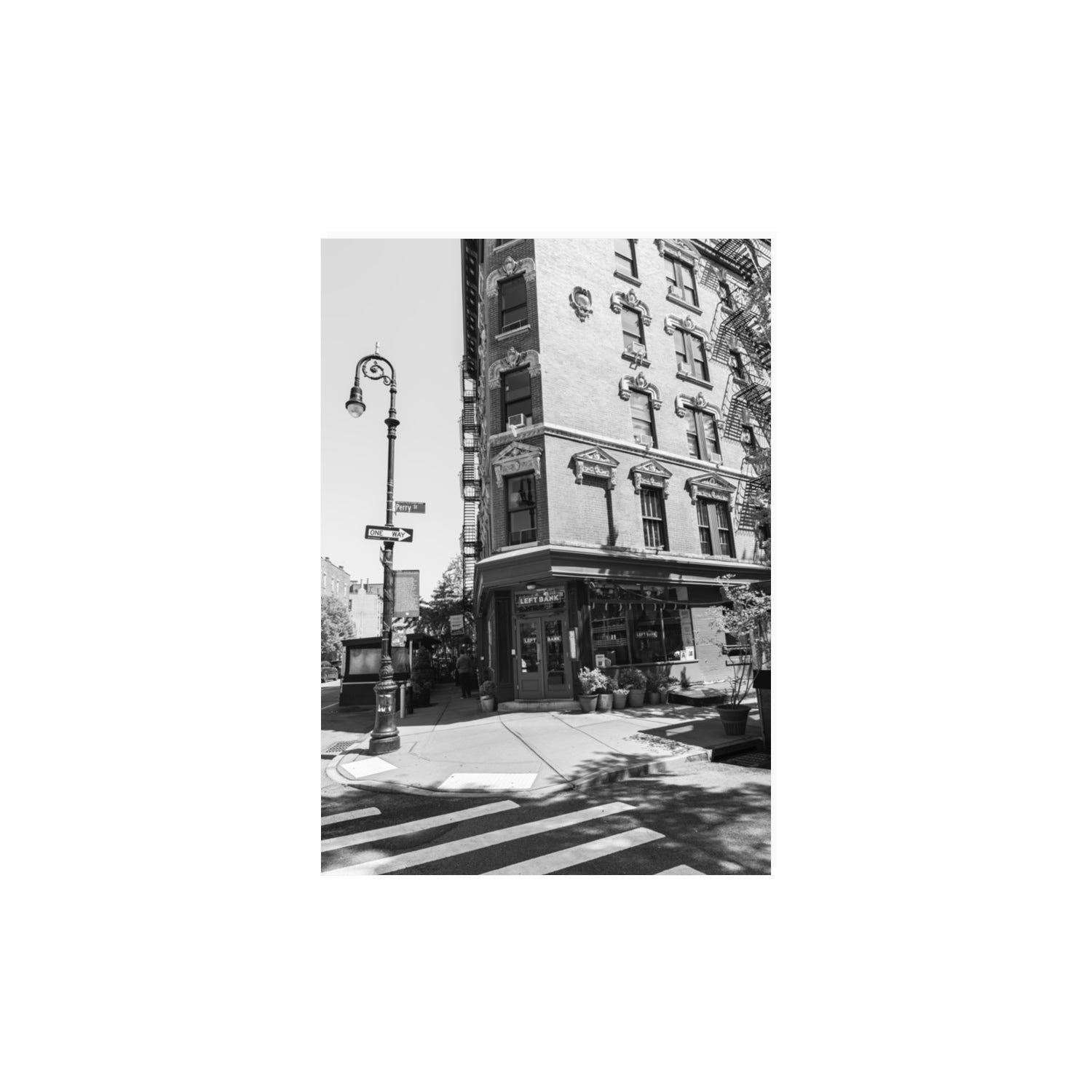 Parisian On Perry New York NYC Black & White wall art A3, 42 x 29.7 cm unframed fine art canvas