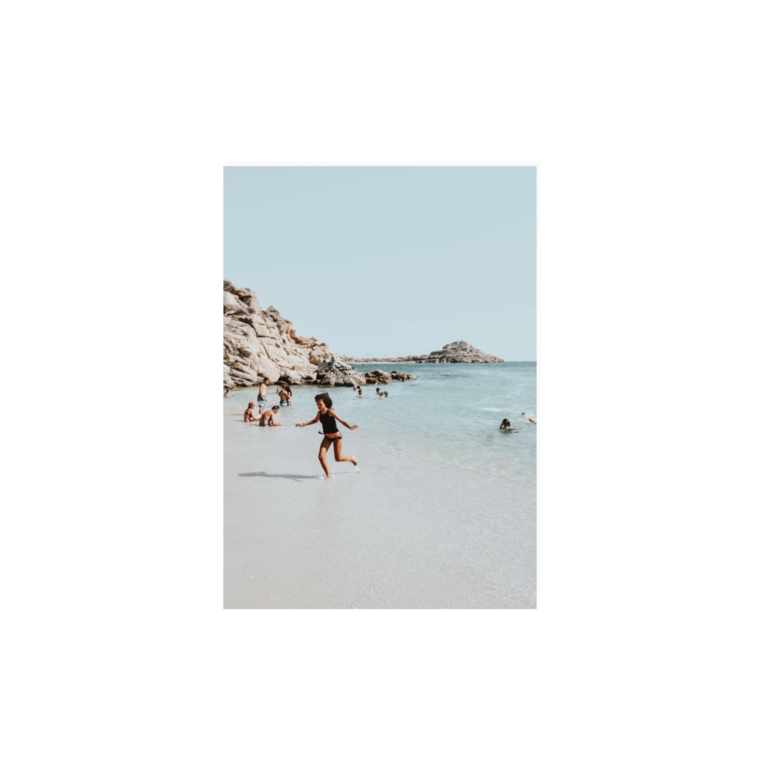 Skipping Angel Mykonos Greek island decor wall art A3, 42 x 29.7 cm unframed fine art canvas