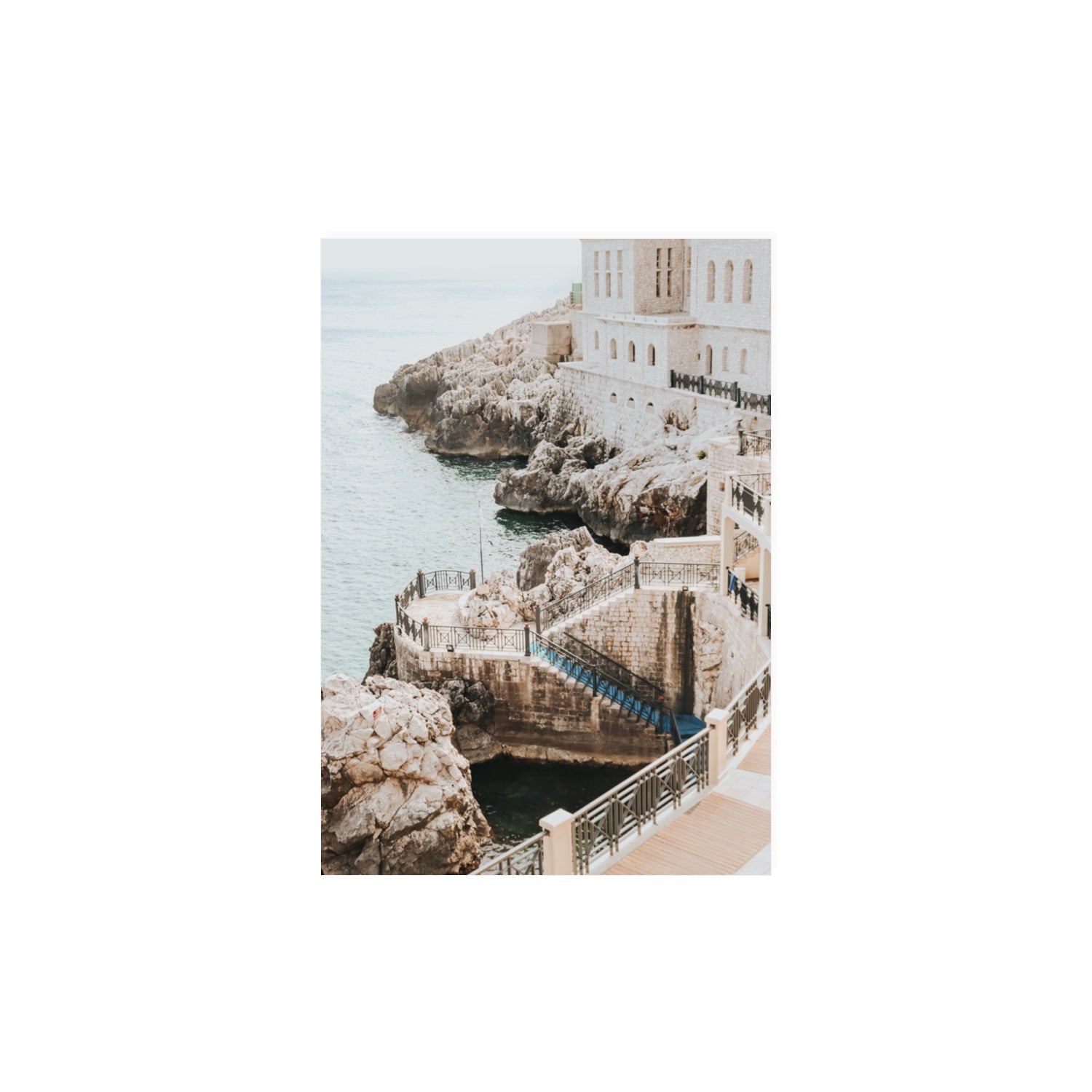 Wellness Centre Puglia coastal wall art A3, 42 x 29.7 cm unframed fine art canvas