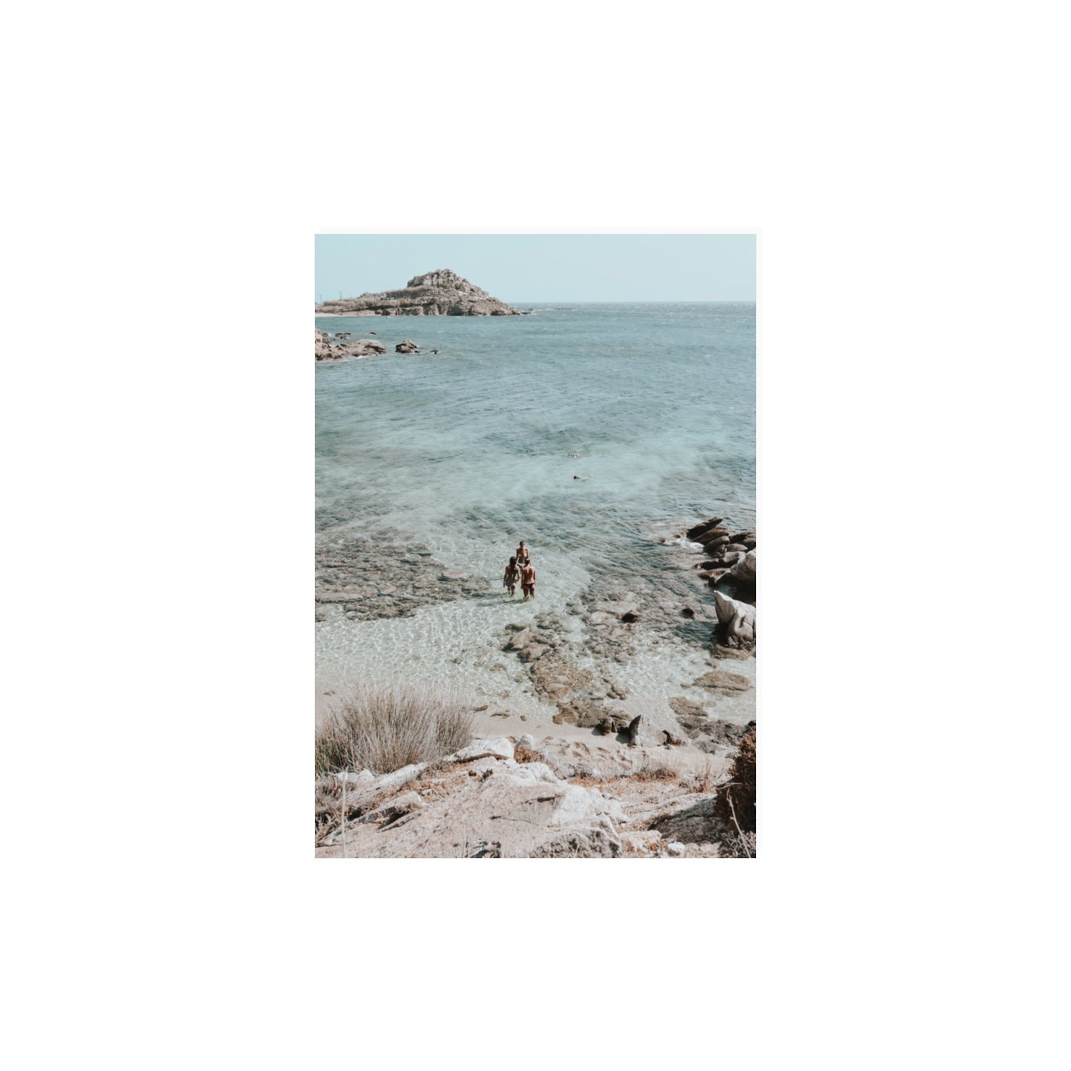 Island Life Mykonos coastal Greek island wall art A3, 42 x 29.7 cm unframed fine art canvas