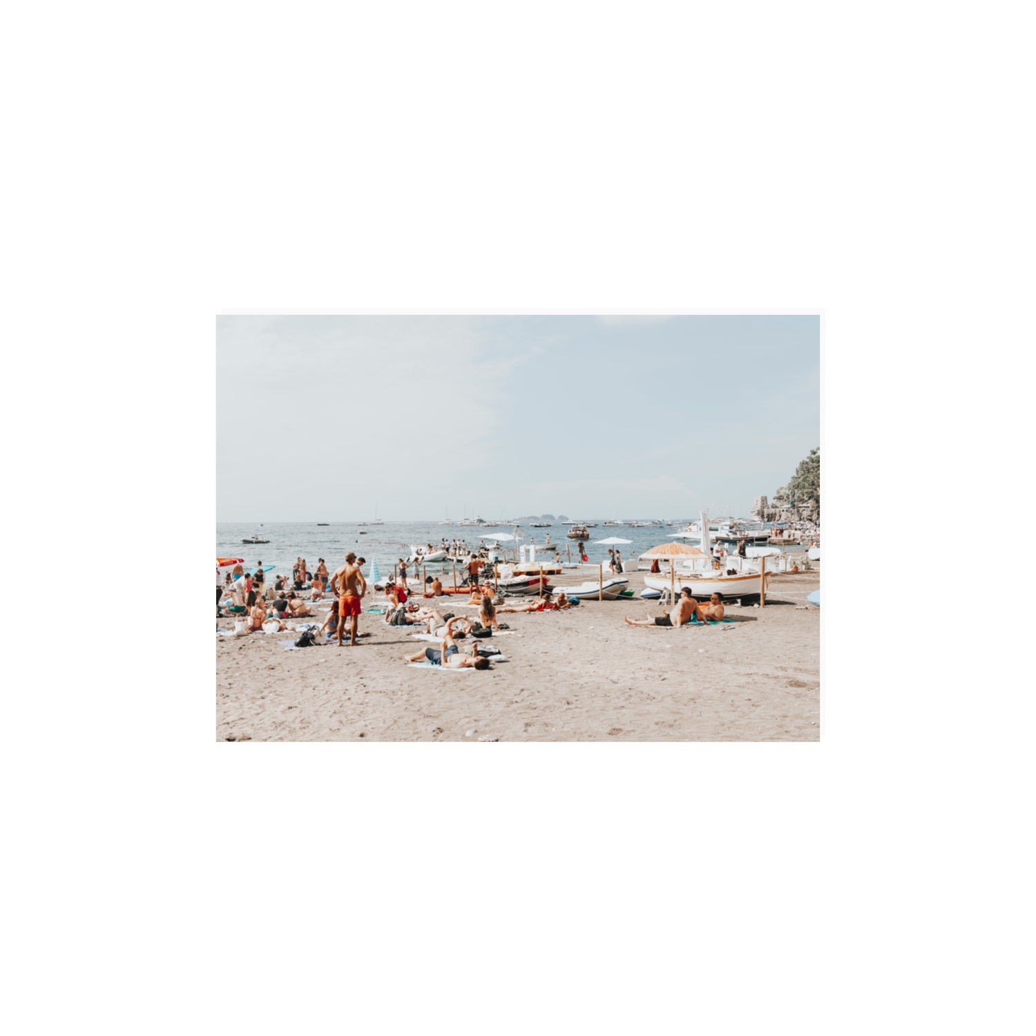 Beachy Vibes fine art print, Positano, Italy, A3 · 42 x 29.7 cm, Unframed, Fine Art Canvas
