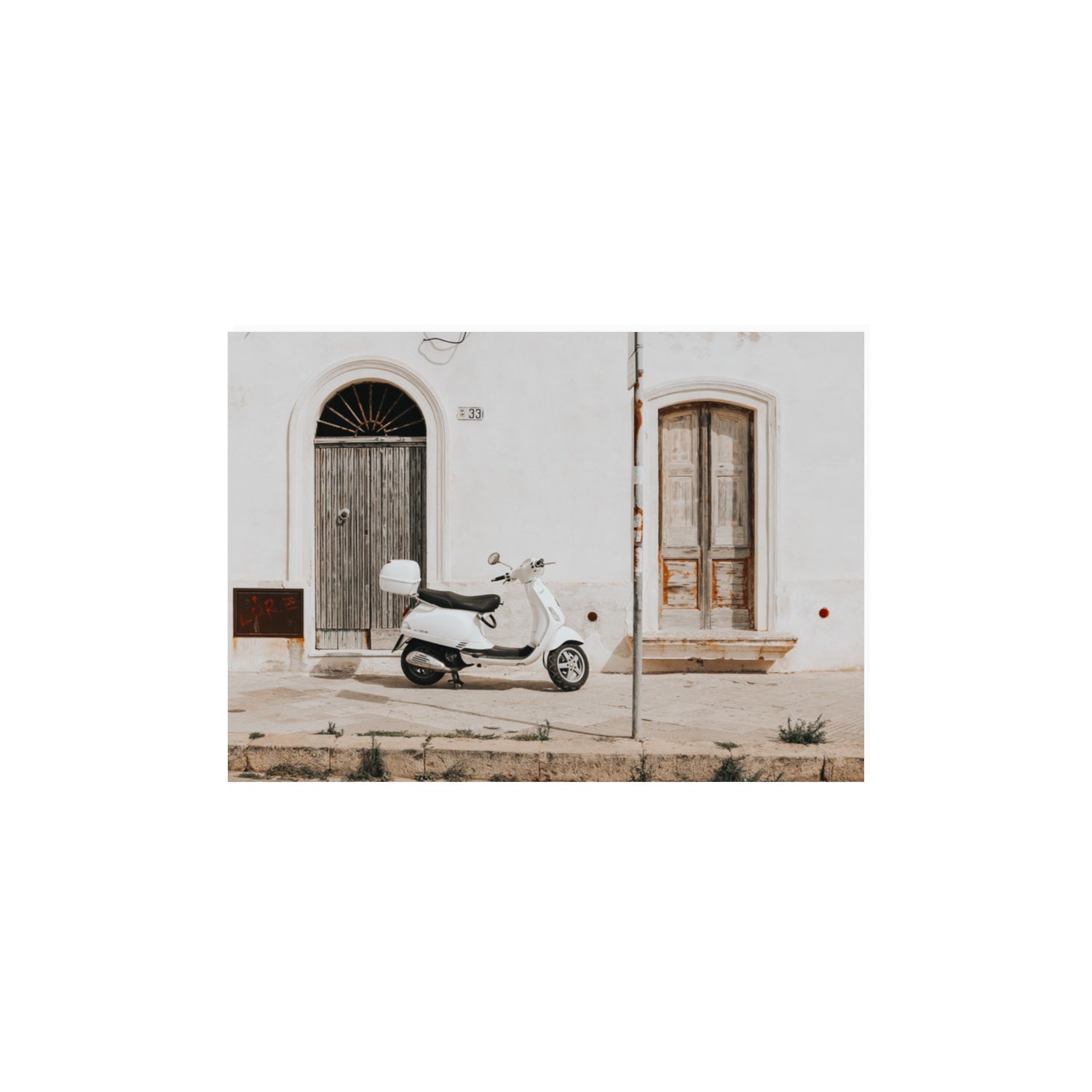 Vespa Nostalgia Puglia Italian wall art A3, 42 x 29.7 cm unframed fine art canvas