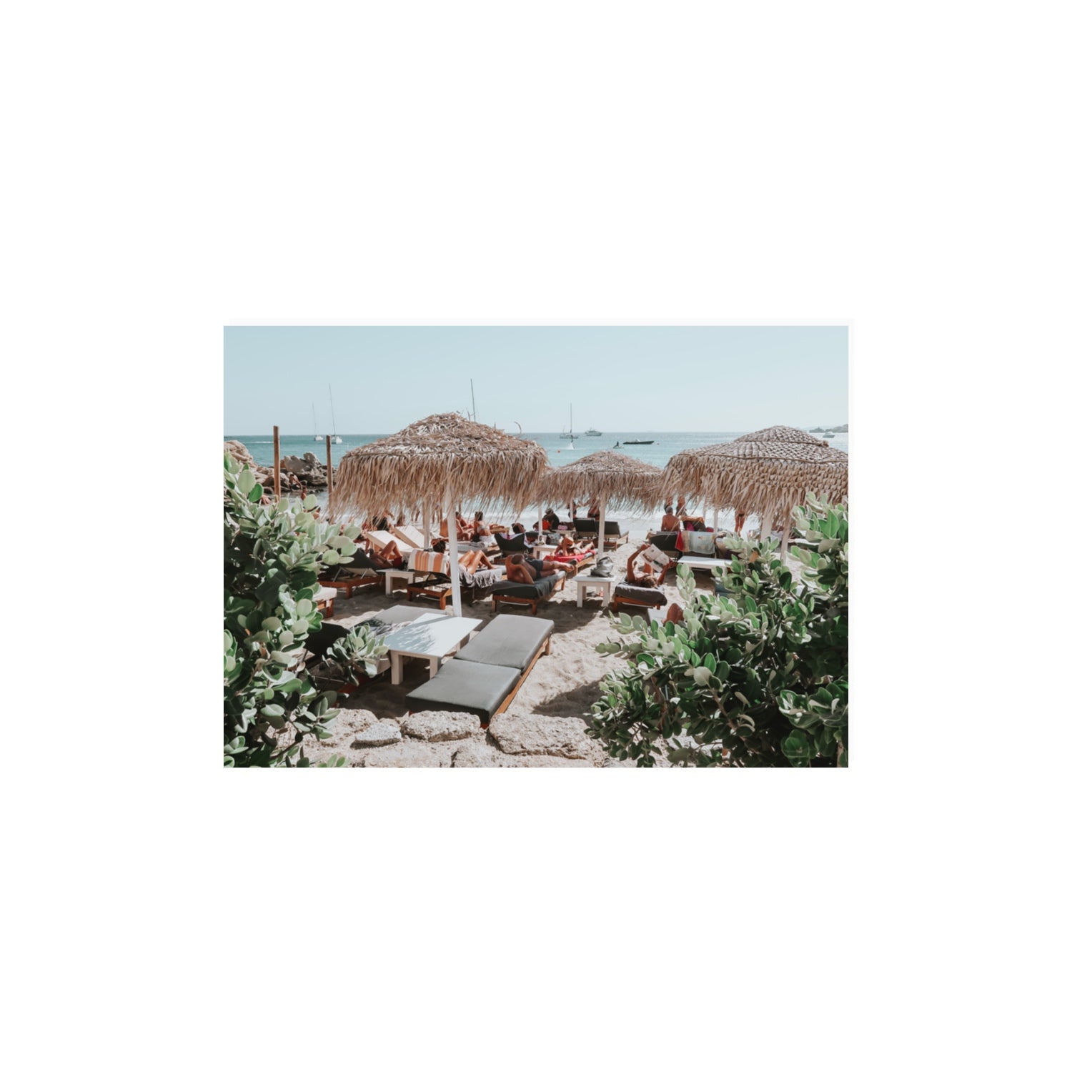 Greek Haven Mykonos Greek island coastal wall art A3, 42 x 29.7 cm unframed fine art canvas
