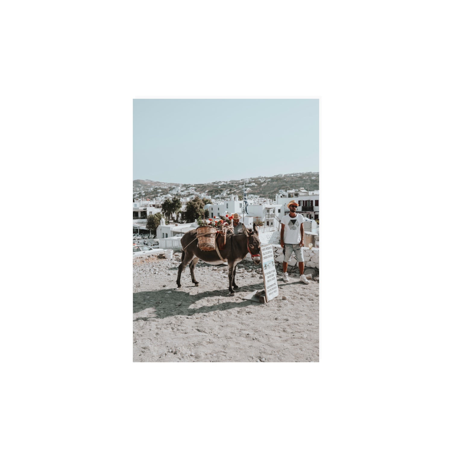 Let The Journey Begin Mykonos Greek island wall art A3, 42 x 29.7 cm unframed fine art canvas