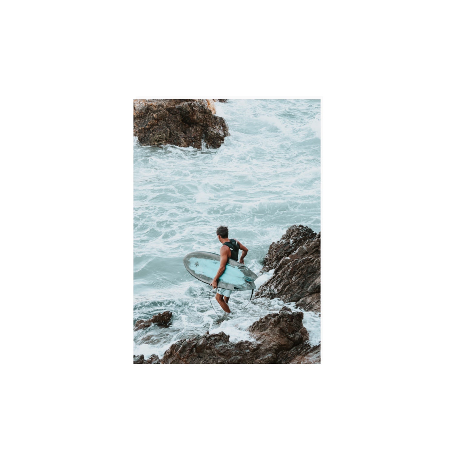 Into The Soup Byron Bay Surf coastal wall art A3, 42 x 29.7 cm unframed fine art canvas