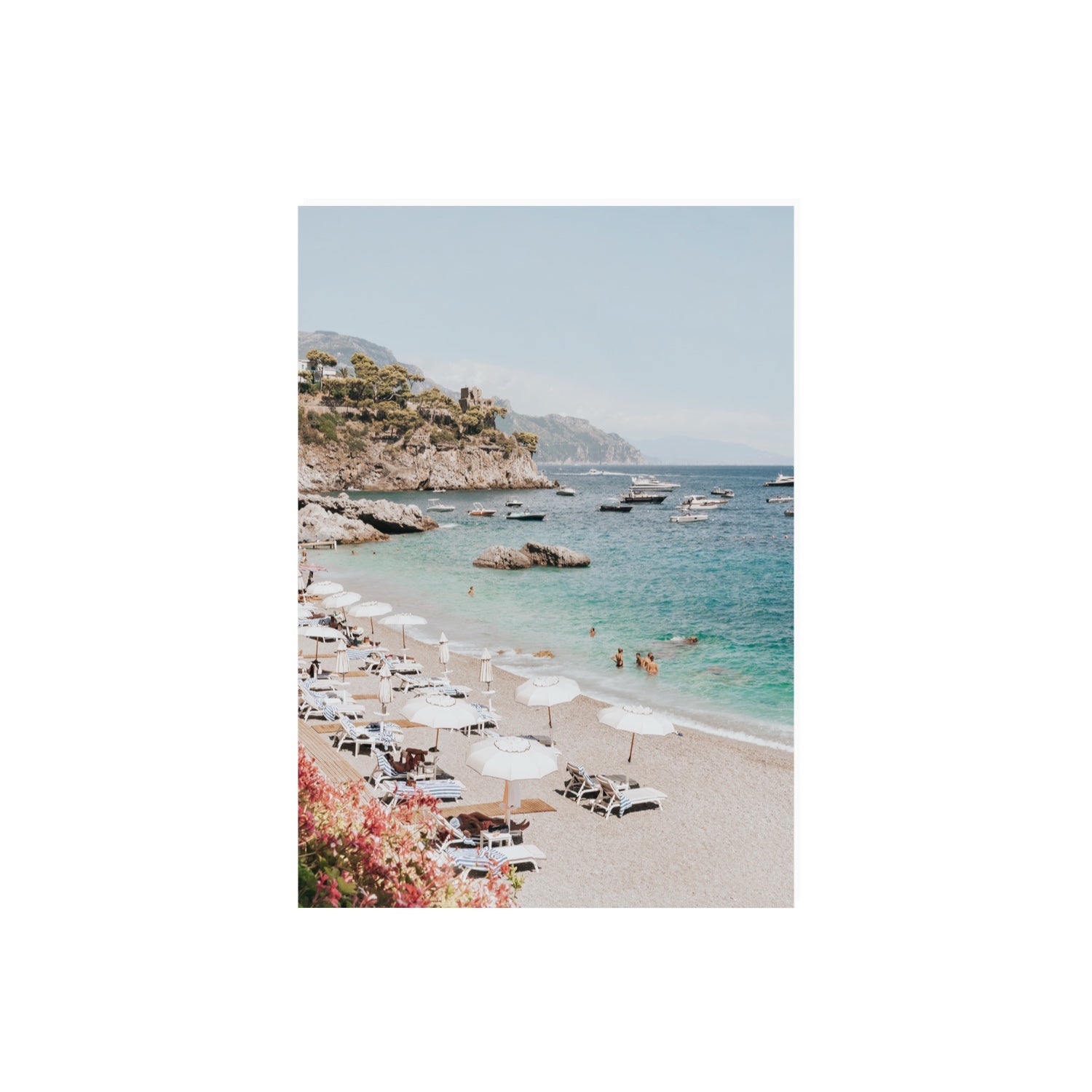 Seaview Refuge Amalfi coastal wall art A2 59.4 x 42 cm unframed fine art canvas