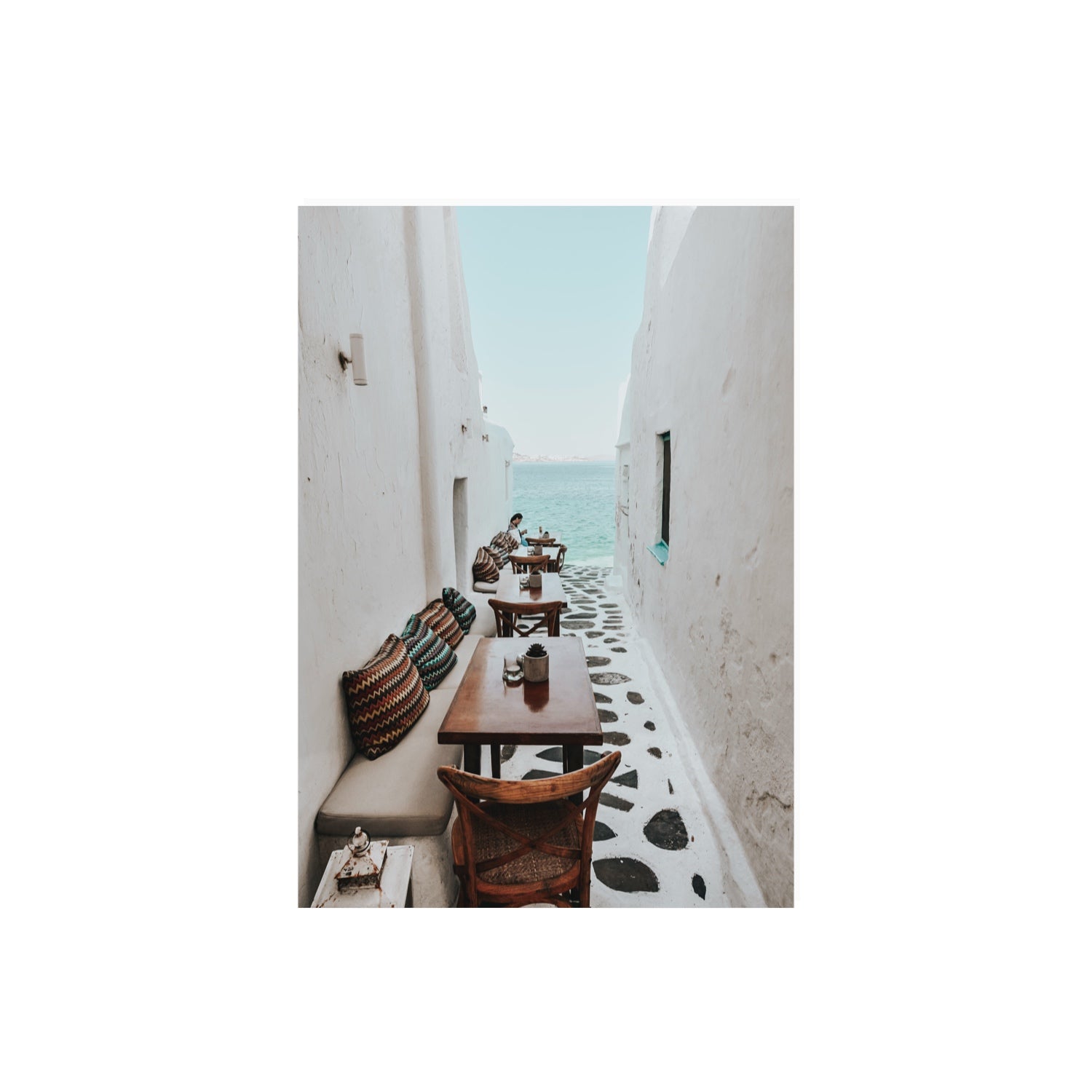 Trip Down Memory Lane fine art print, Mykonos, Greece, A2 · 59.4 x 42 cm, Unframed, Fine Art Canvas
