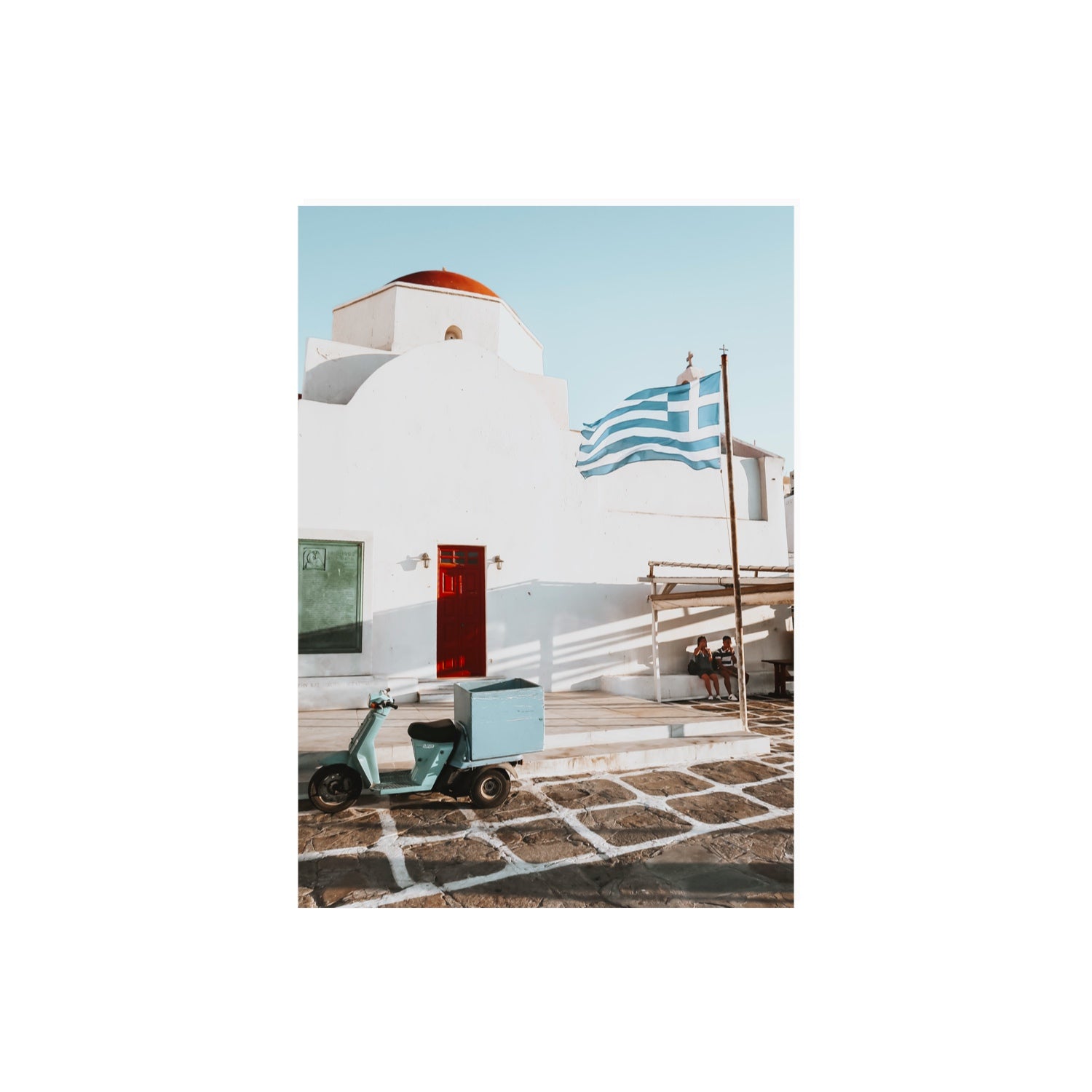 Mykonos Postcard fine art print, Mykonos, Greece, A2 · 59.4 x 42 cm, Unframed, Fine Art Canvas