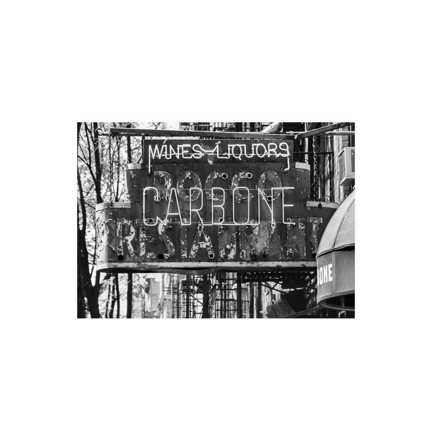 Thompson Street New York NYC Black & White wall art A2, 59.4 x 42 cm unframed fine art canvas