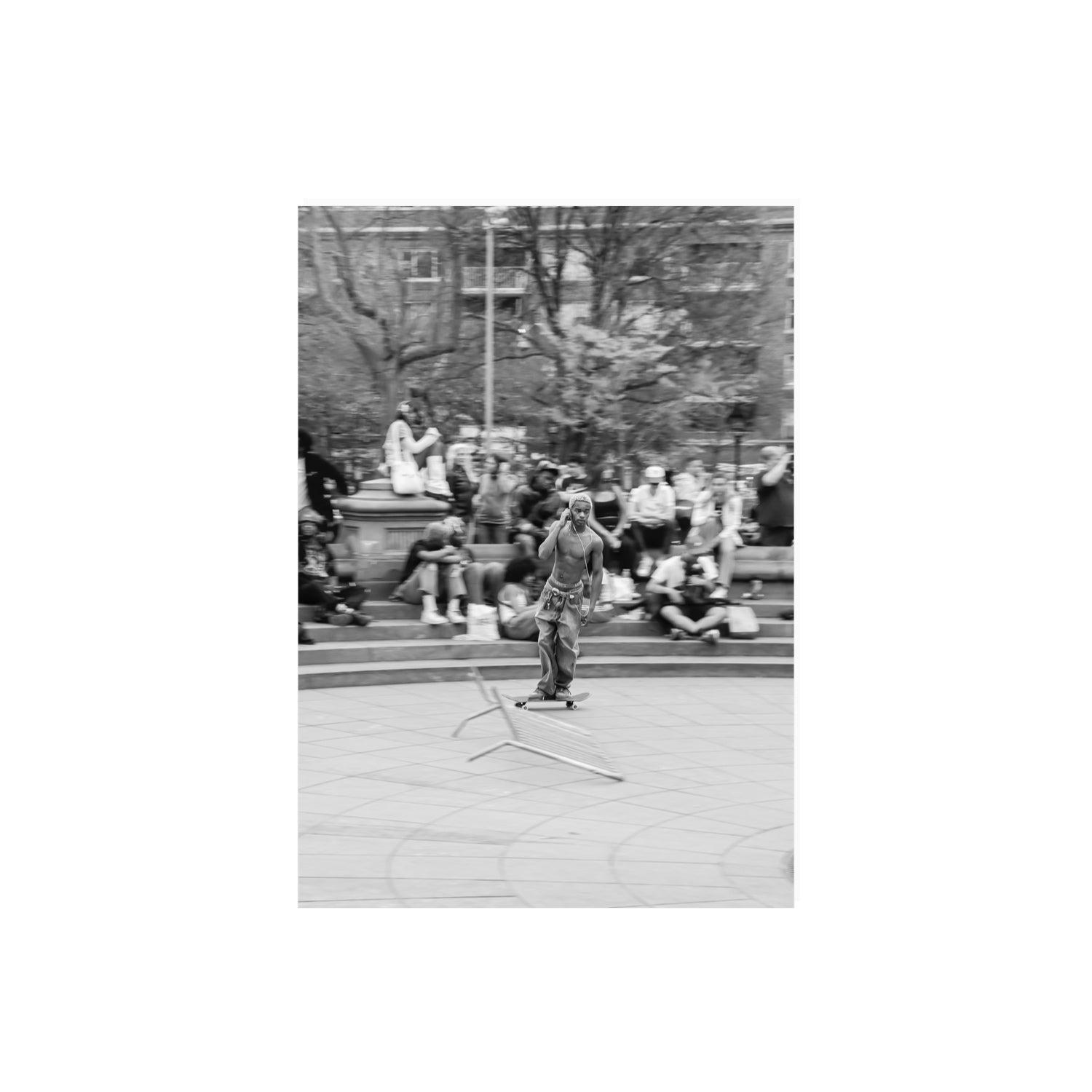 Skate Park Serenade New York NYC Black & White wall art A2, 59.4 x 42 cm unframed fine art canvas