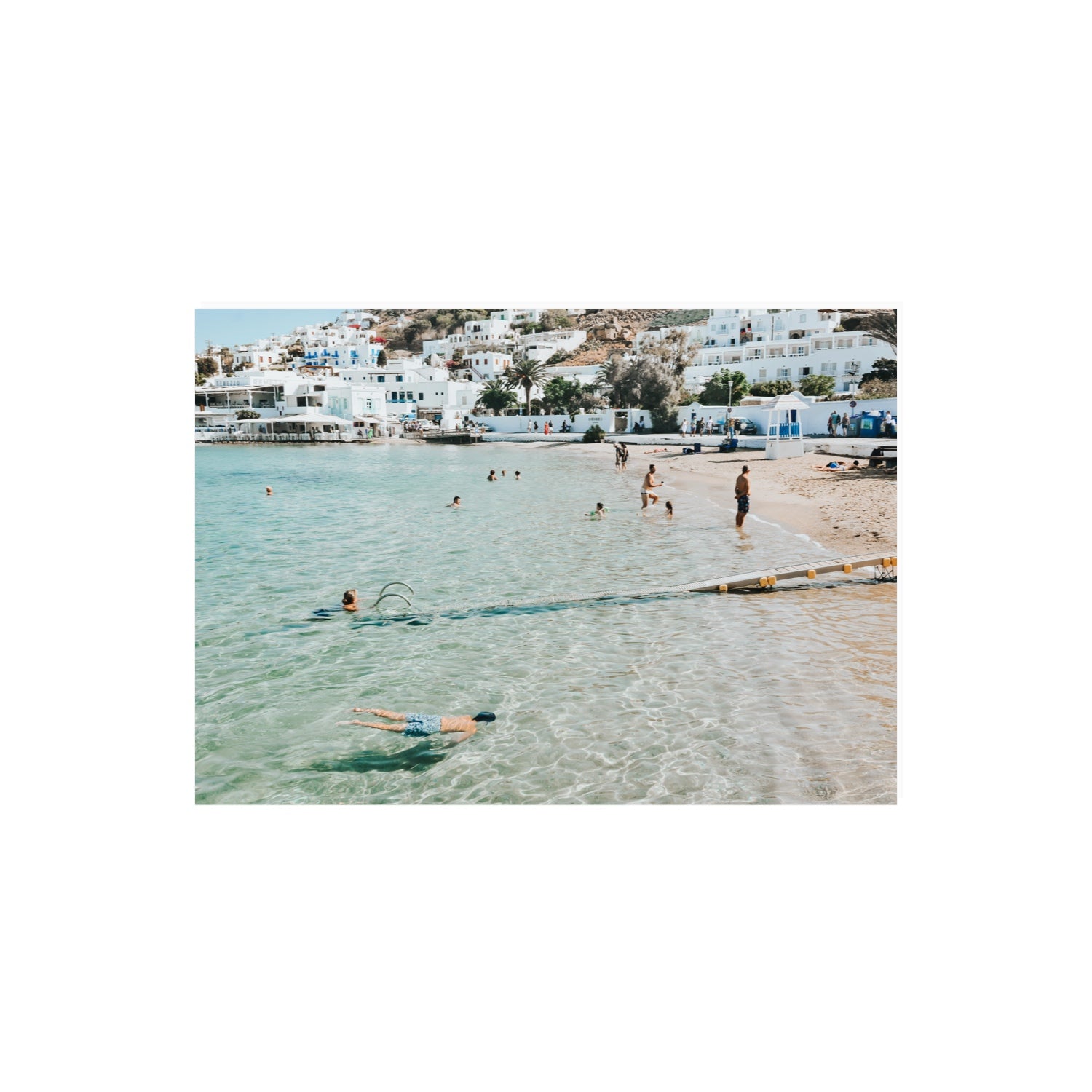 Bathe Yourself In Beauty Mykonos Greek island wall art A2, 59.4 x 42 cm unframed fine art canvas