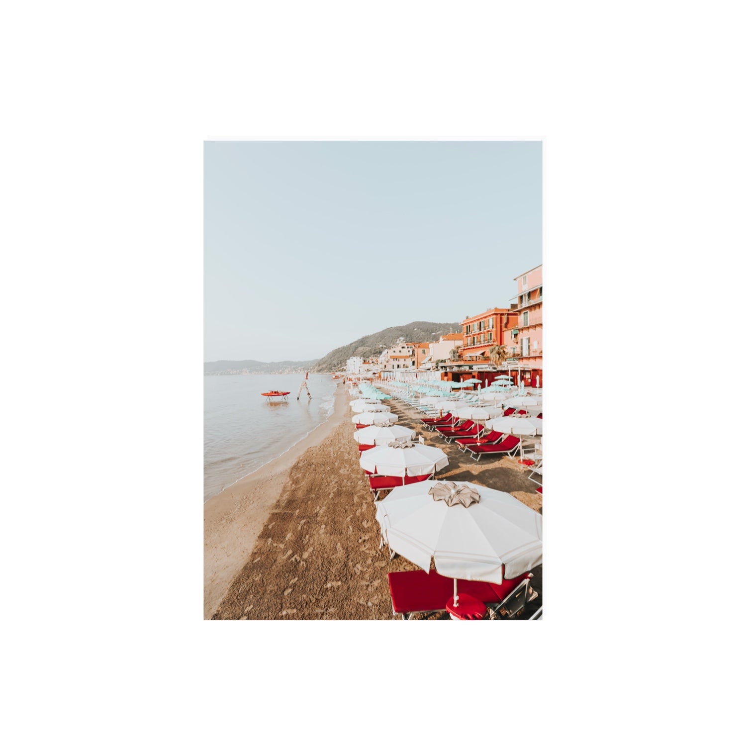 Italian Riviera fine art print, Alassio, Italy, coastal scenes artwork, A2 · 59.4 x 42 cm, Unframed, Fine Art Canvas