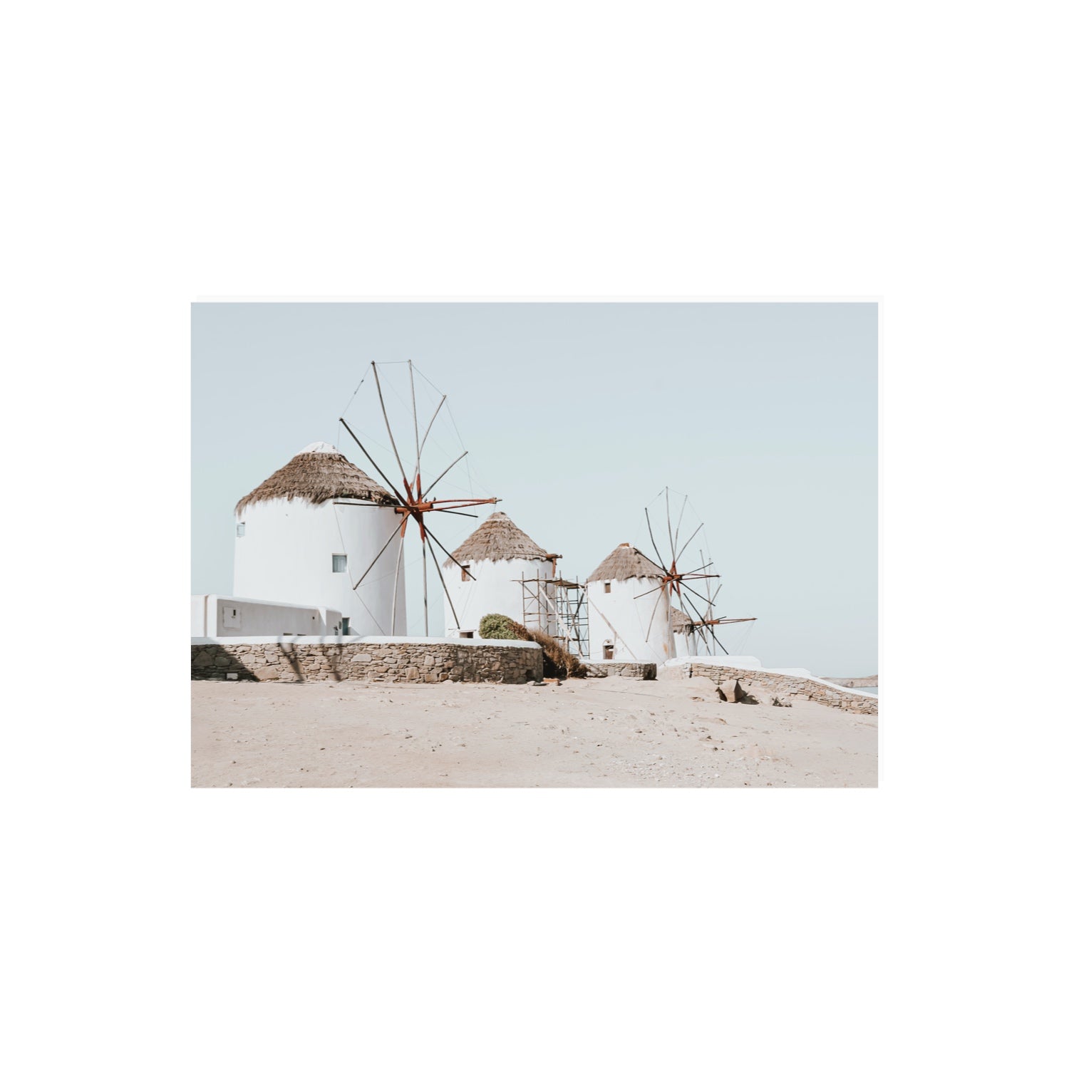 Rustic Icons Mykonos Greek island wall art A2, 59.4 x 42 cm unframed fine art canvas