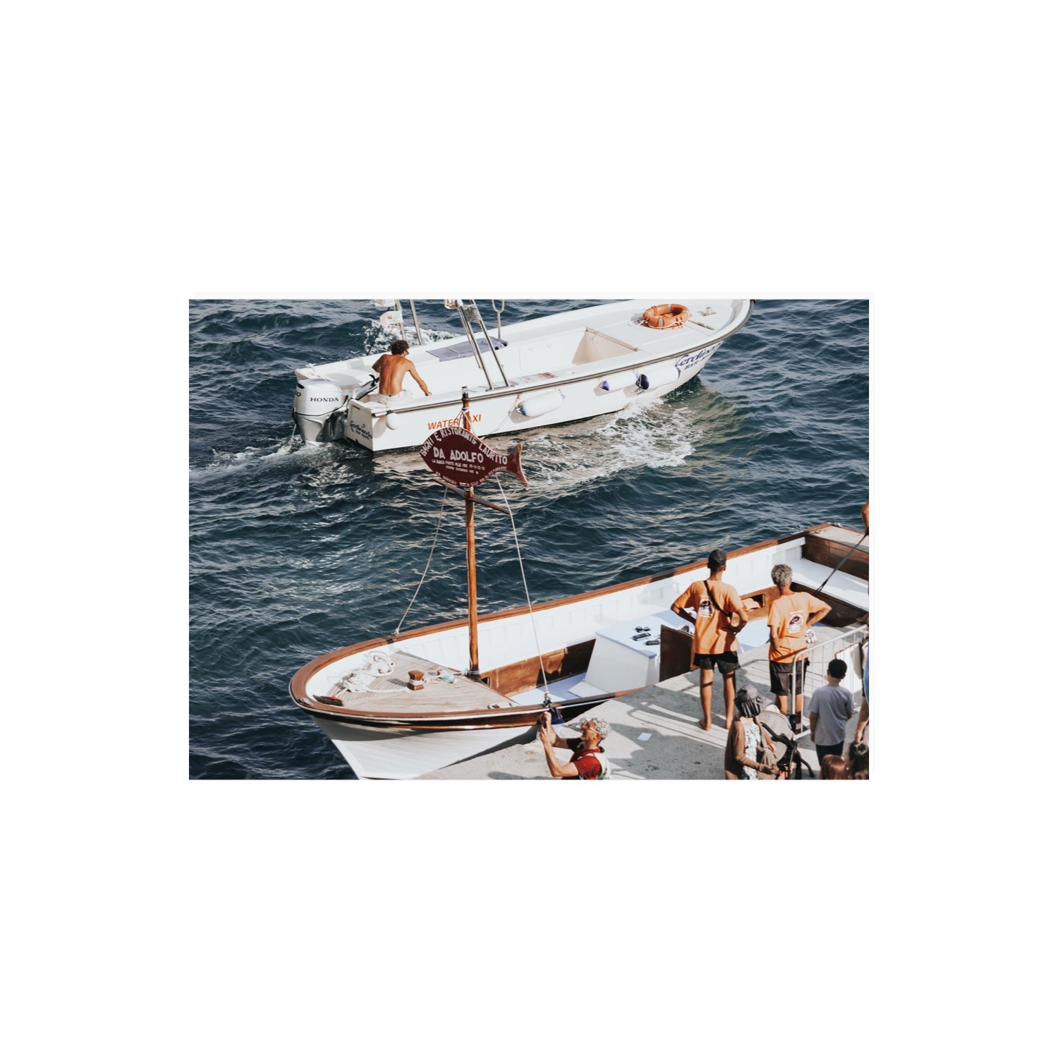 Water Taxi Positano wall art A2, 59.4 x 42 cm unframed fine art canvas