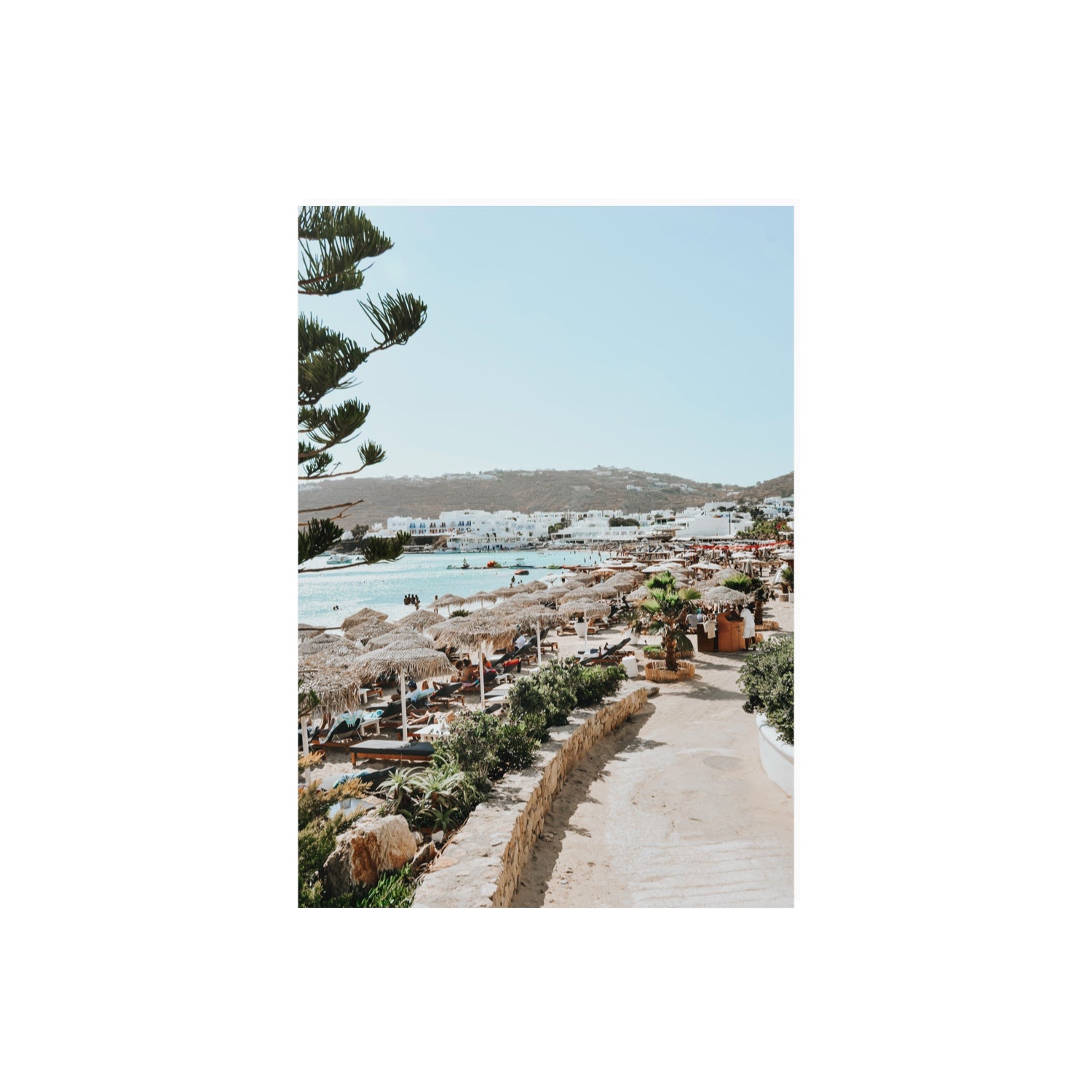 All Roads Lead To The Beach Mykonos Greek island wall art A2, 59.4 x 42 cm unframed fine art canvas