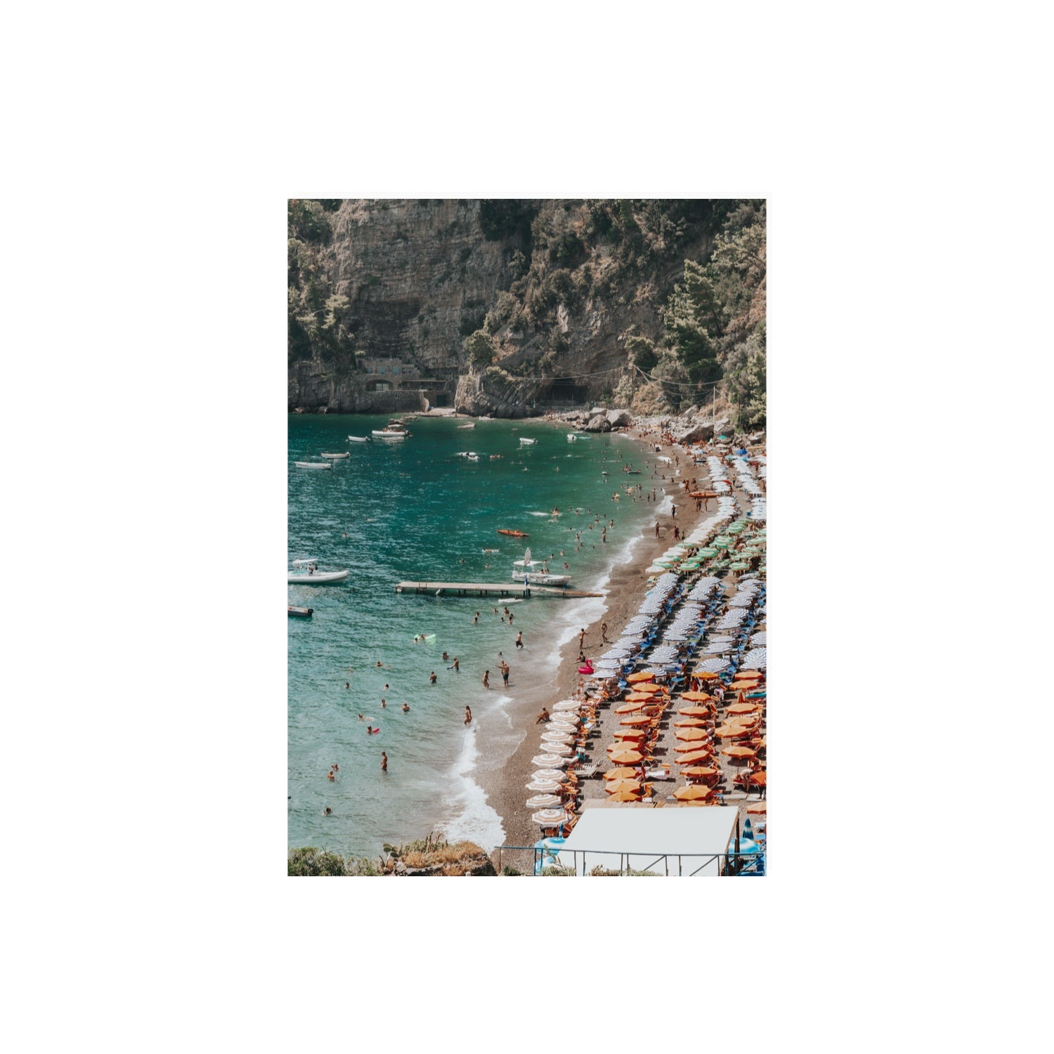 Parasol Panorama fine art print, Positano, Italy, A2 · 59.4 x 42 cm, Unframed, Fine Art Canvas