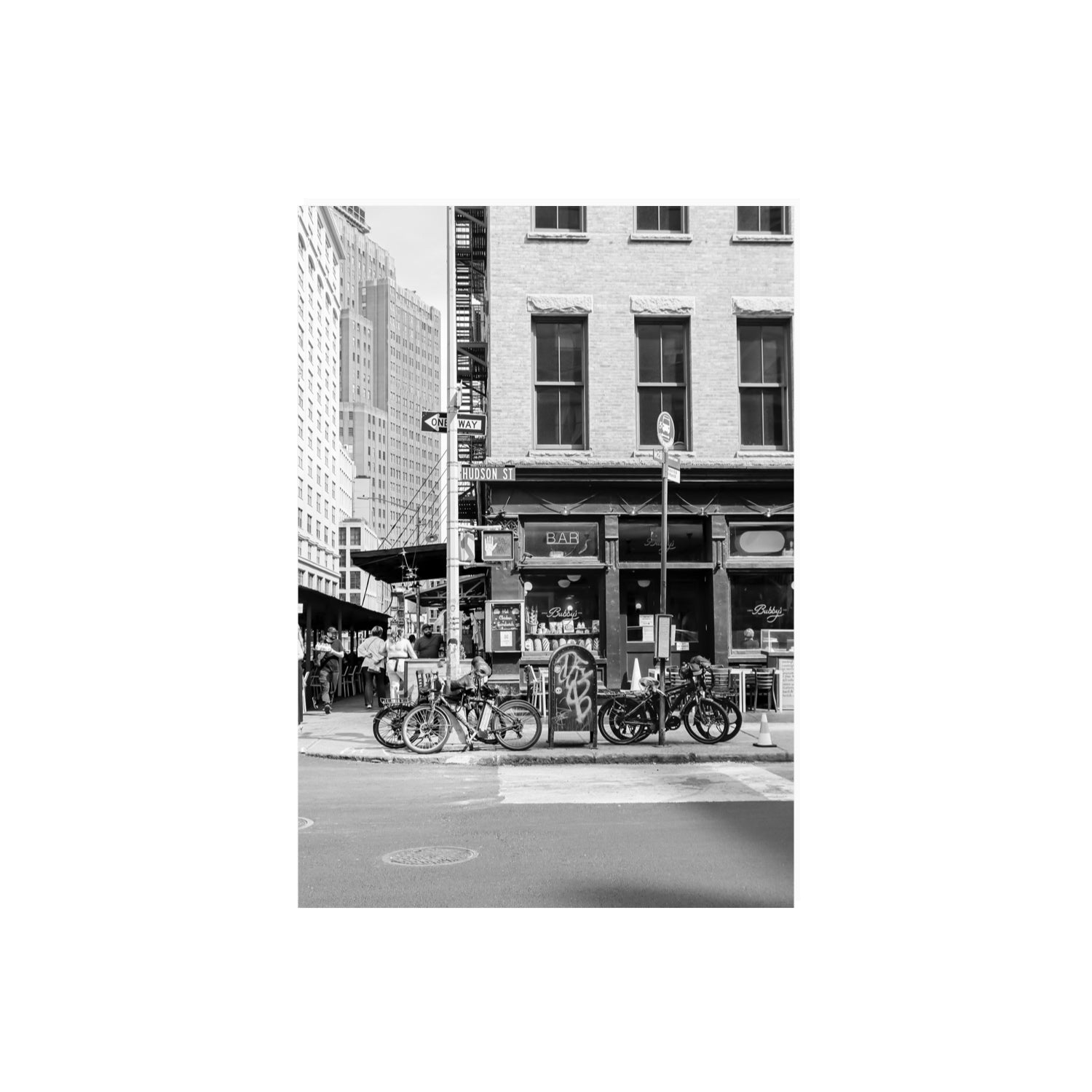 Bites Of The Big Apple New York NYC Black & White wall art A2, 59.4 x 42 cm unframed fine art canvas