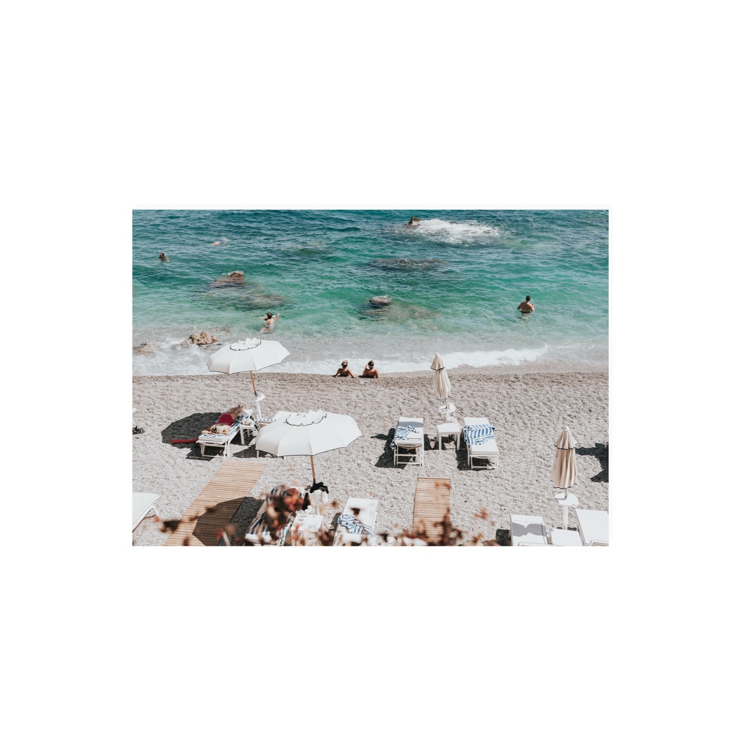 Amicizia Amalfi Italian beach wall art A2, 59.4 x 42 cm unframed fine art canvas
