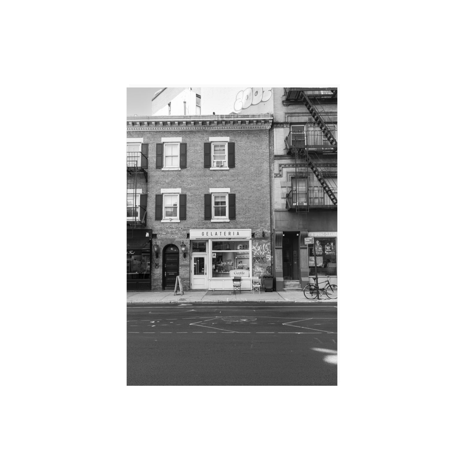 Gelateria New York NYC Black & White wall art A2, 59.4 x 42 cm unframed fine art canvas