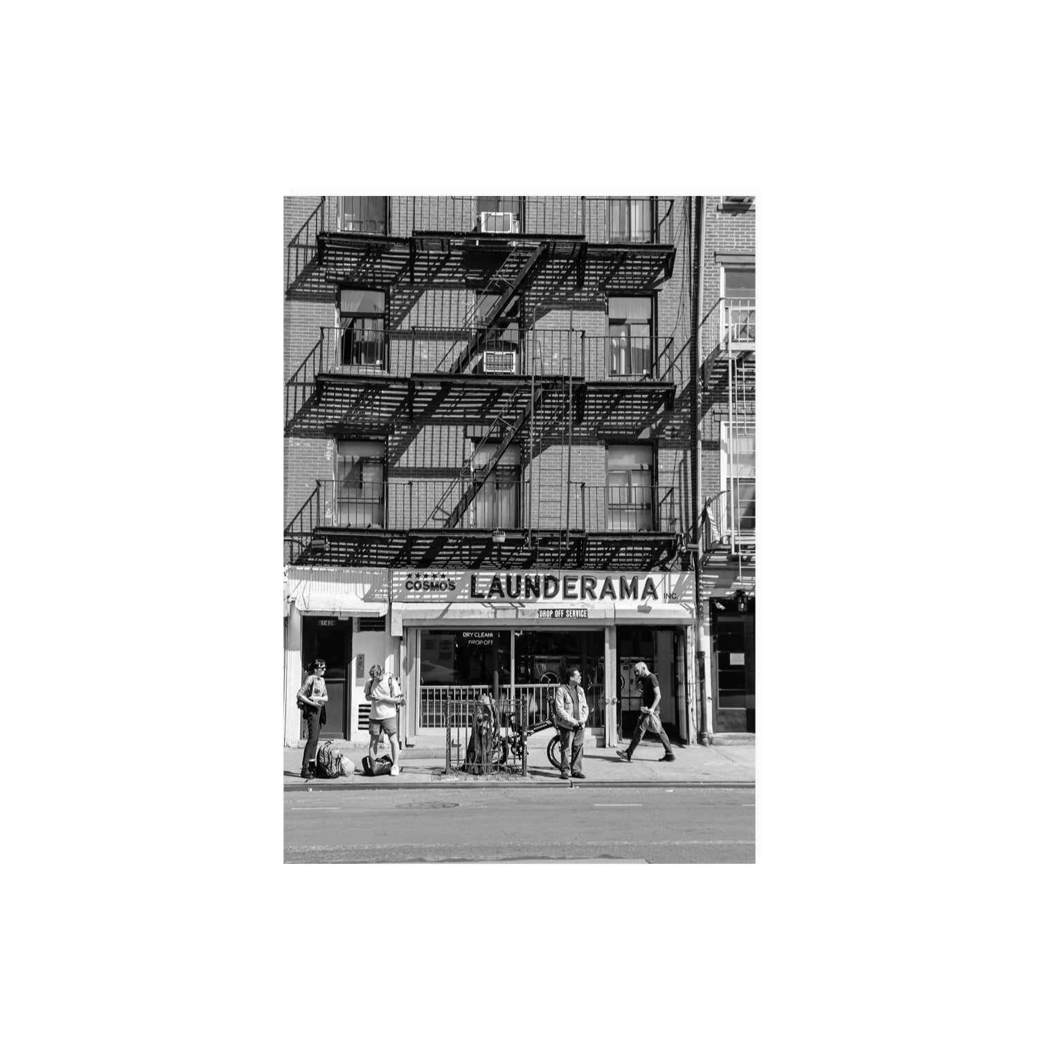 Bus Stop New York NYC Black & White wall art A2, 59.4 x 42 cm unframed fine art canvas