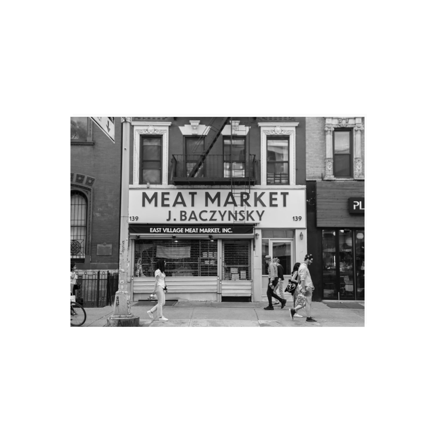Meat District New York NYC Black & White wall art 70 x 50 cm unframed fine art canvas