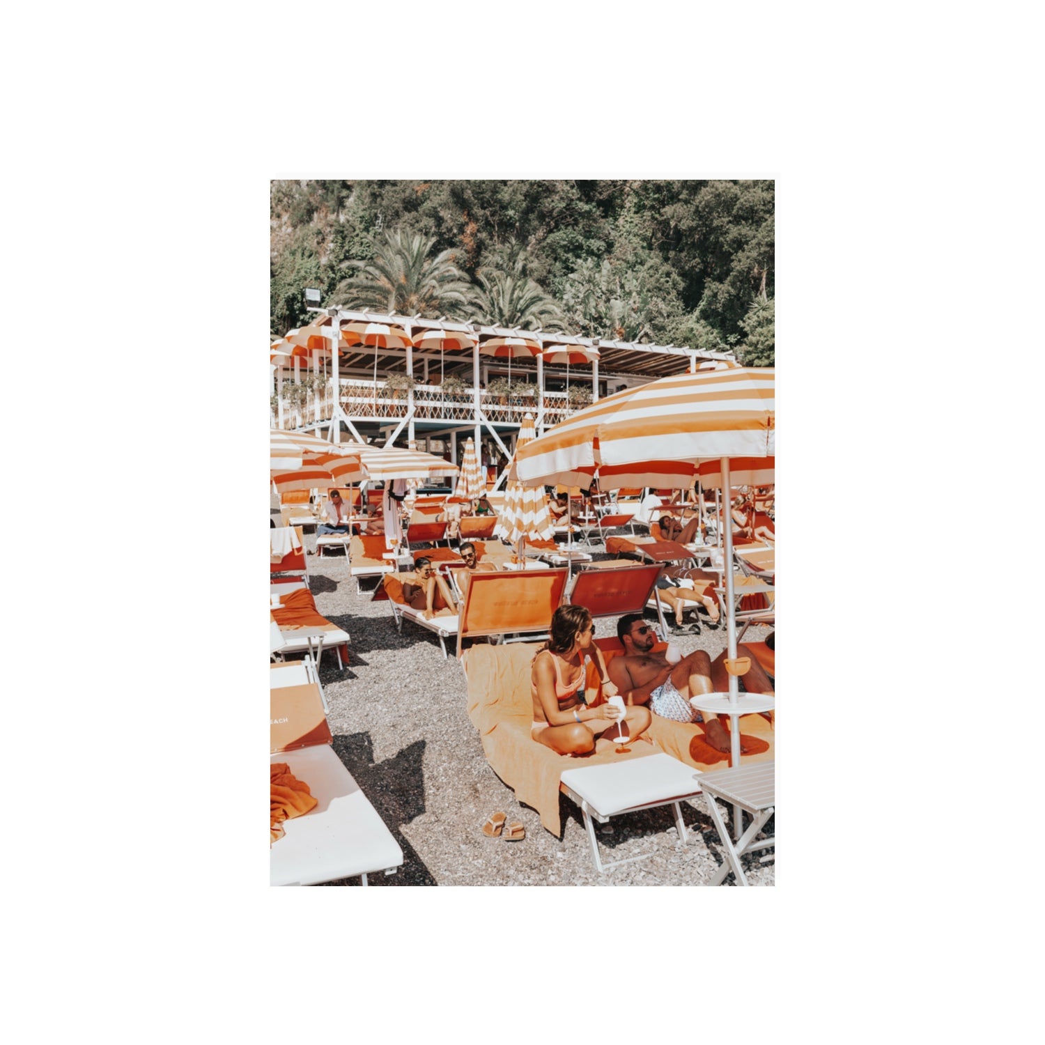 Lounging In Lido fine art print, Positano, Italy, 70 x 50 cm, Unframed, Fine Art Canvas