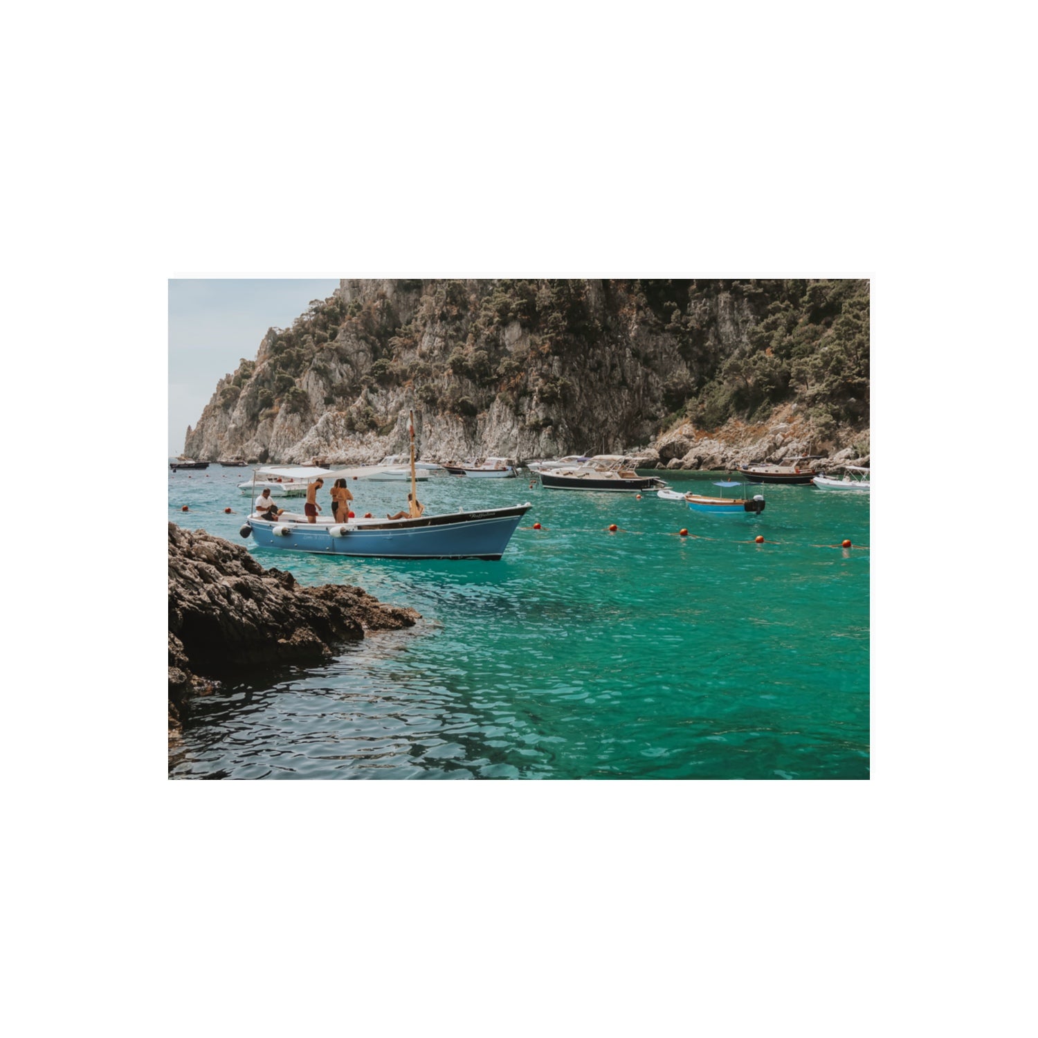 Cozy Cove Capri coastal Mediterranean wall art 70 x 50 cm unframed fine art canvas